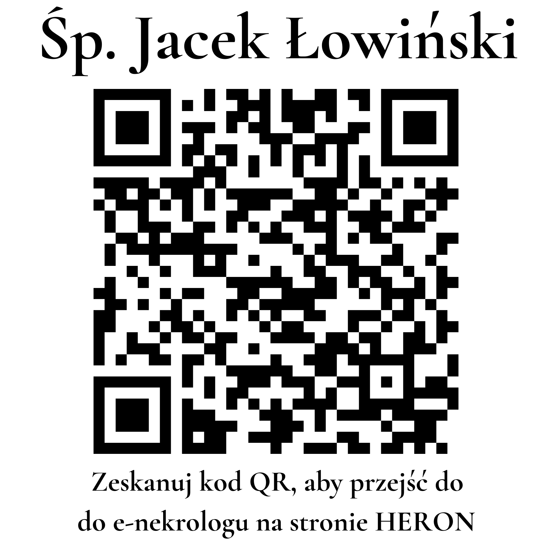 Kod QR do nekrologu Jacek Łowiński Kod QR do nekrologu Jacek Łowiński