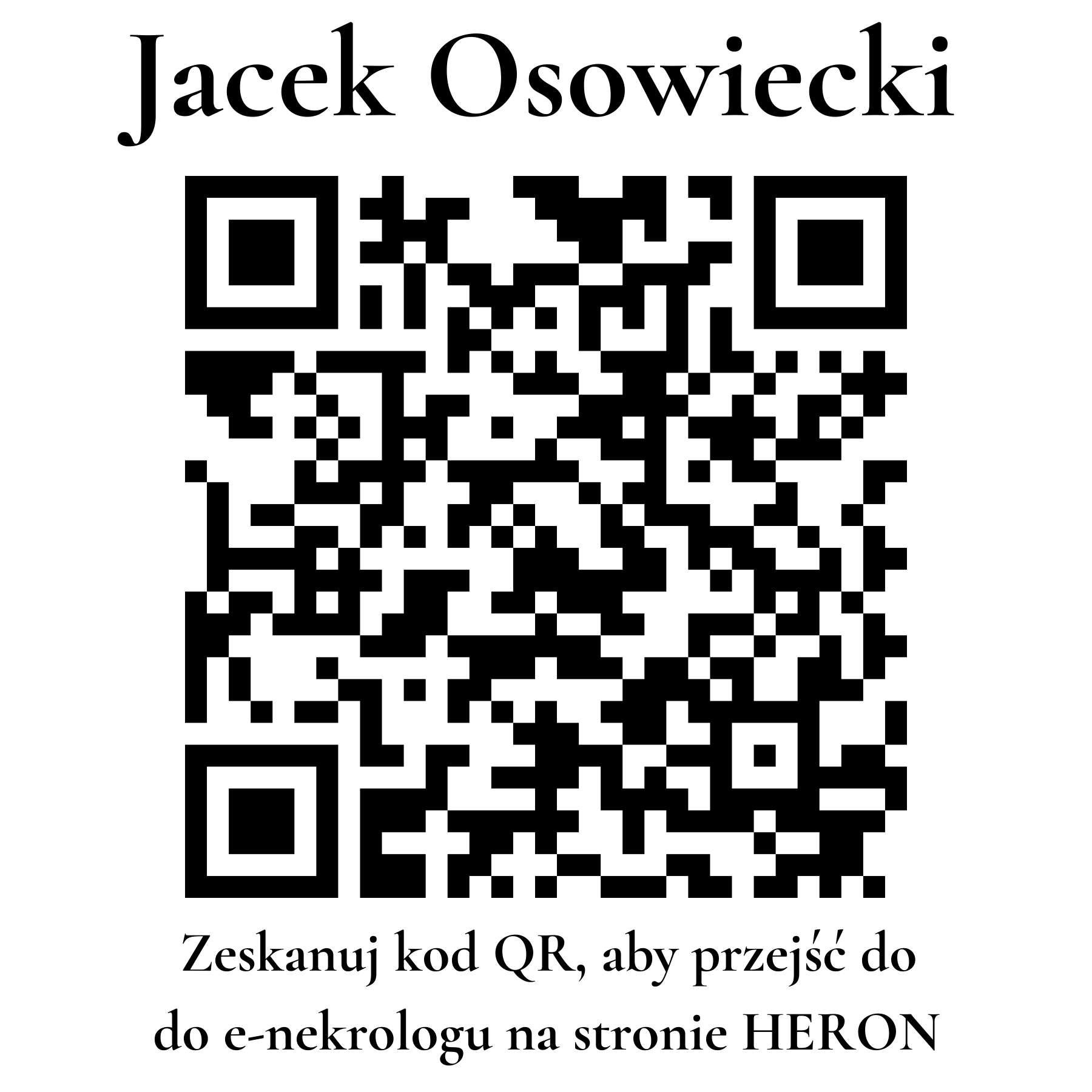 Kod QR do nekrologu Jacek Osowiecki