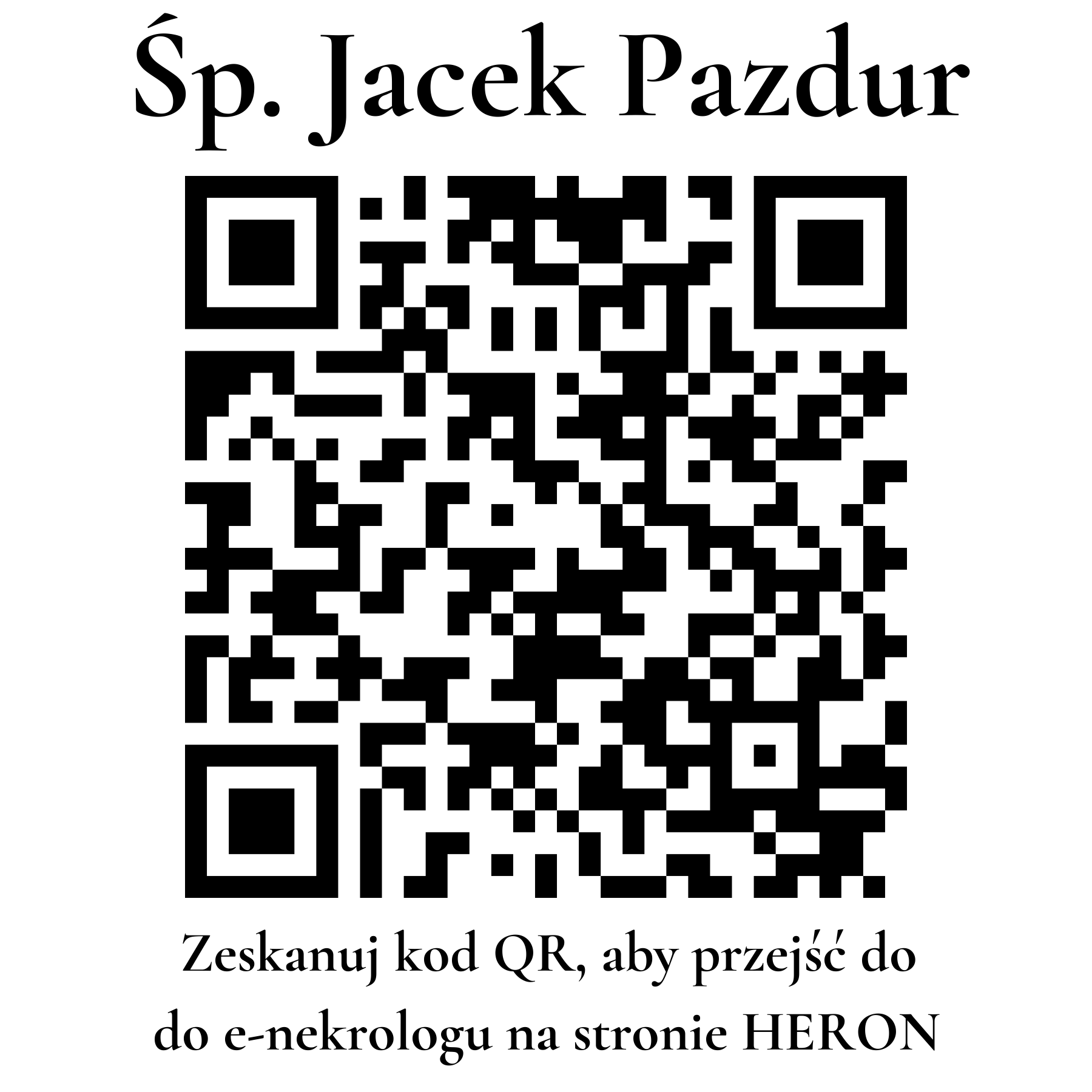 Kod QR do nekrologu Jacek Pazdur