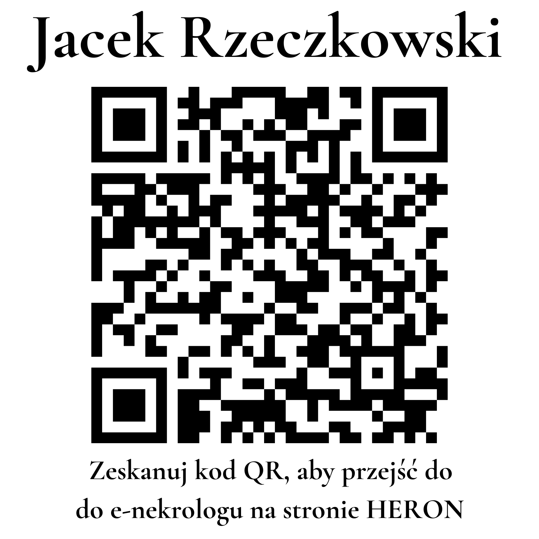Kod QR do nekrologu Jacek Rzeczkowski