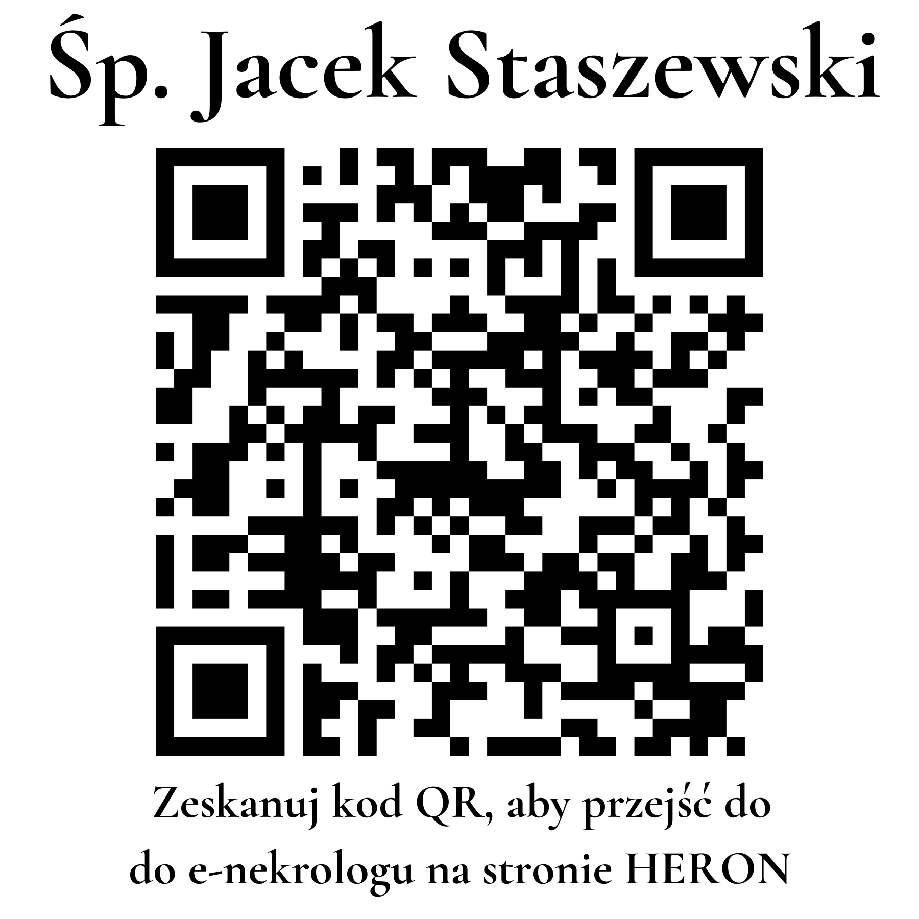 Kod QR do nekrologu Jacek Staszewski