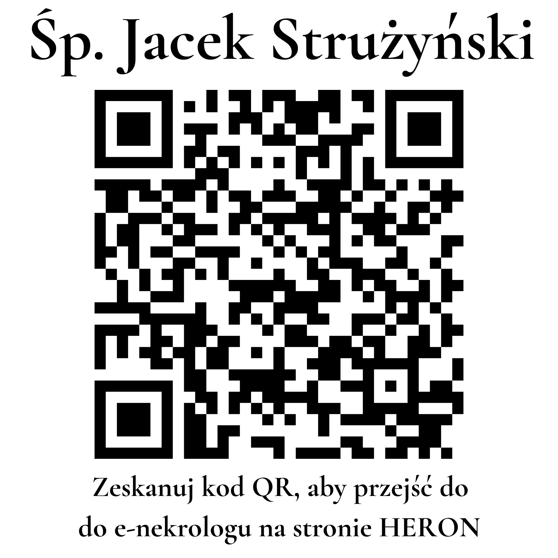 Kod QR do nekrologu Jacek Strużyński