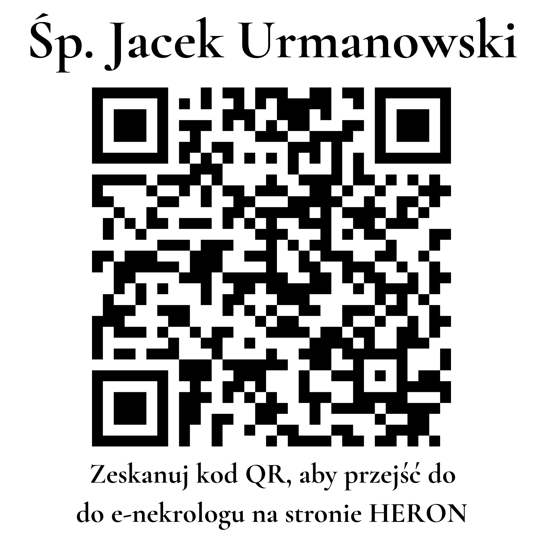 Kod QR do nekrologu Jacek Urmanowski