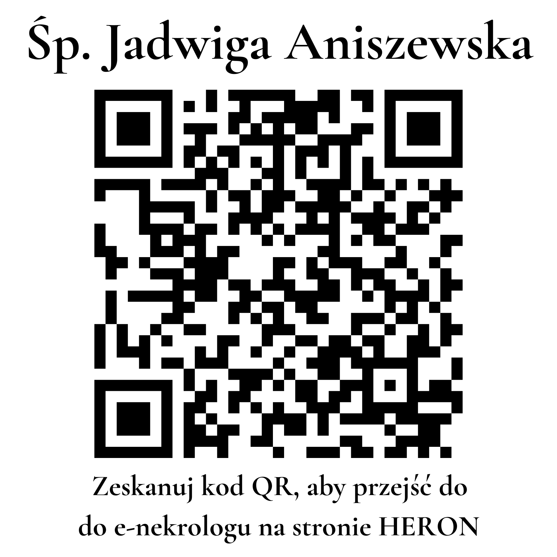 Kod QR do nekrologu Jadwiga Aniszewska