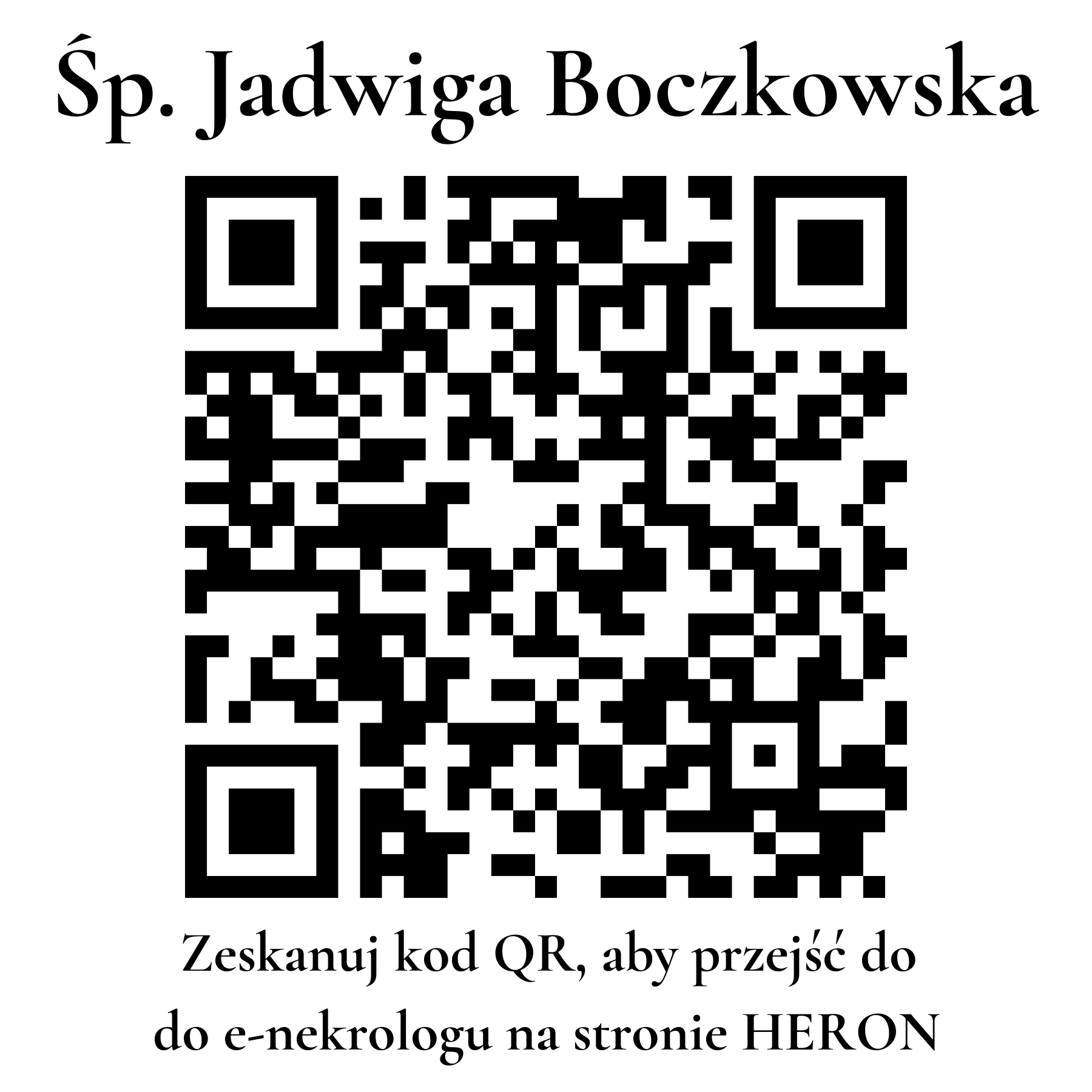 Kod QR do nekrologu Jadwiga Boczkowska