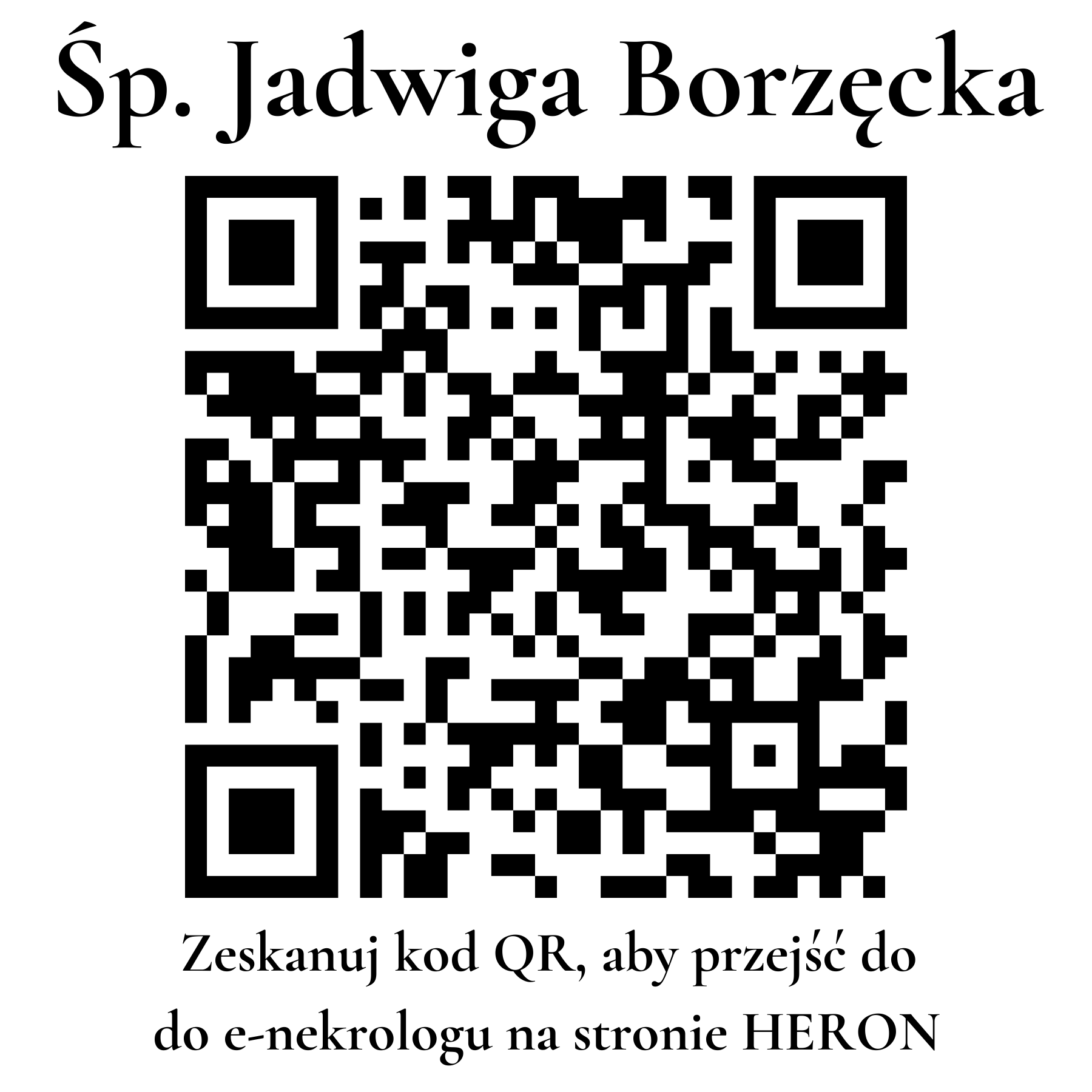 Kod QR do nekrologu Jadwiga Borzęcka