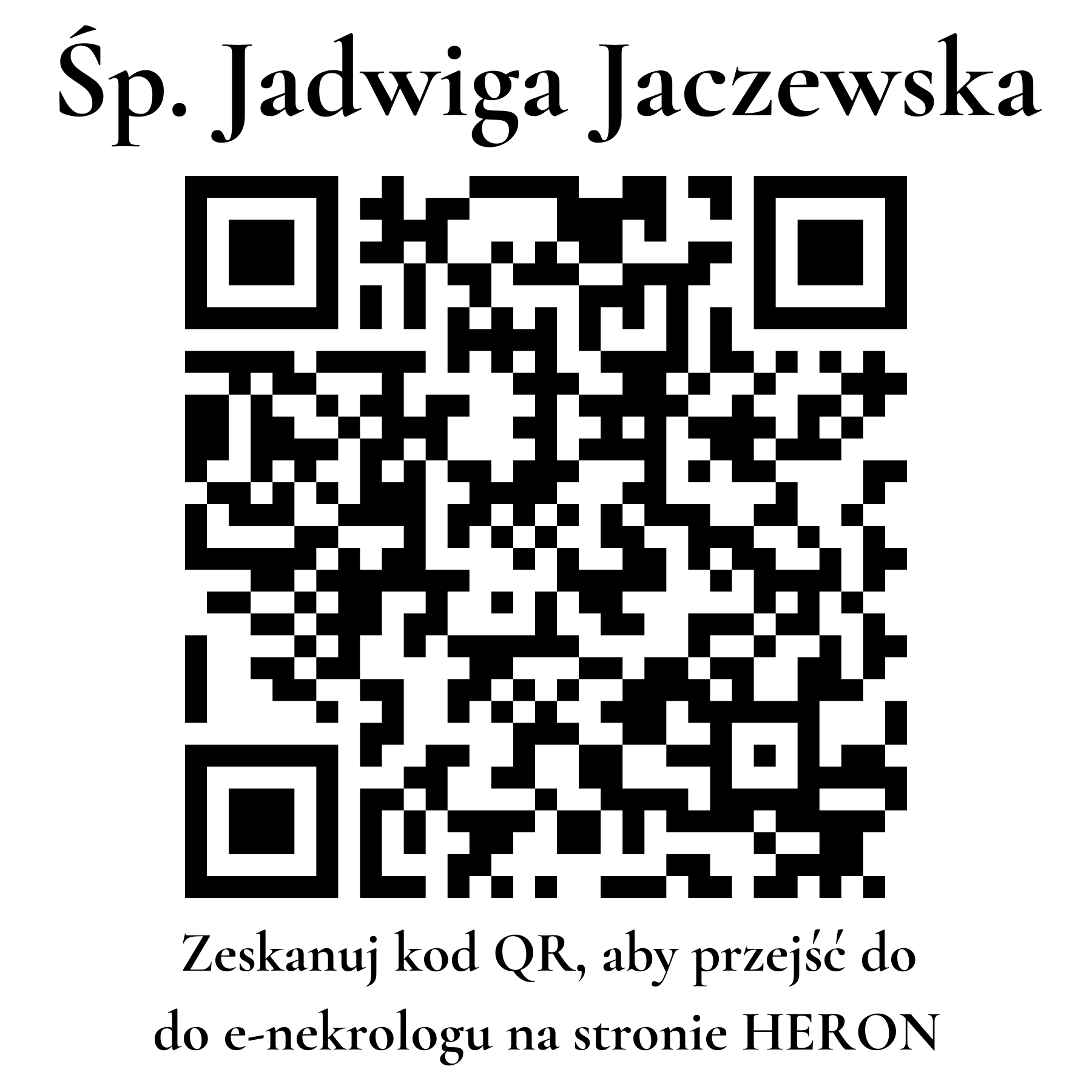Kod QR do nekrologu Jadwiga Jaczewska Kod QR do nekrologu Jadwiga Jaczewska