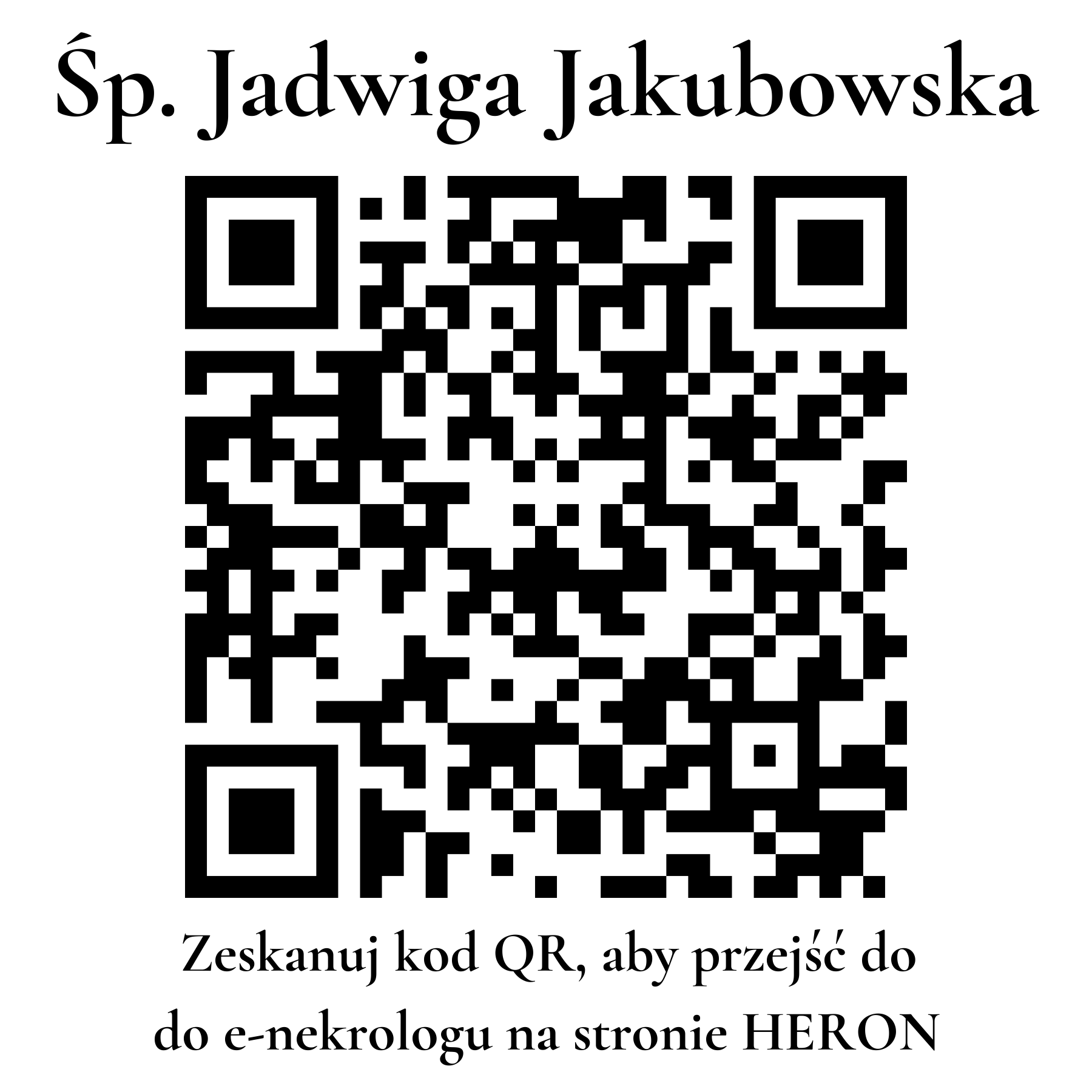 Kod QR do nekrologu Jadwiga Jakubowska