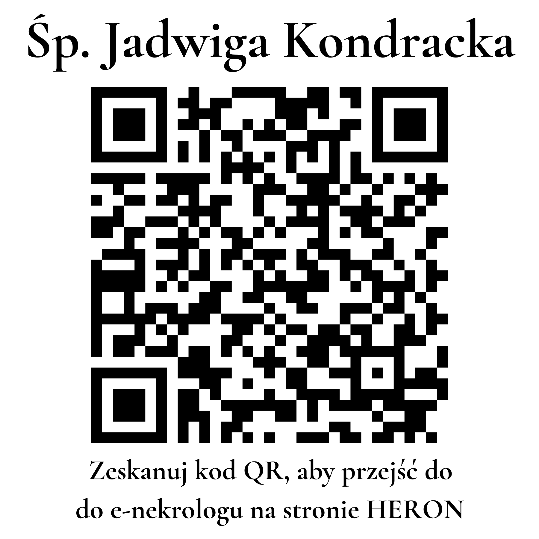 Kod QR do nekrologu Jadwiga Kondracka