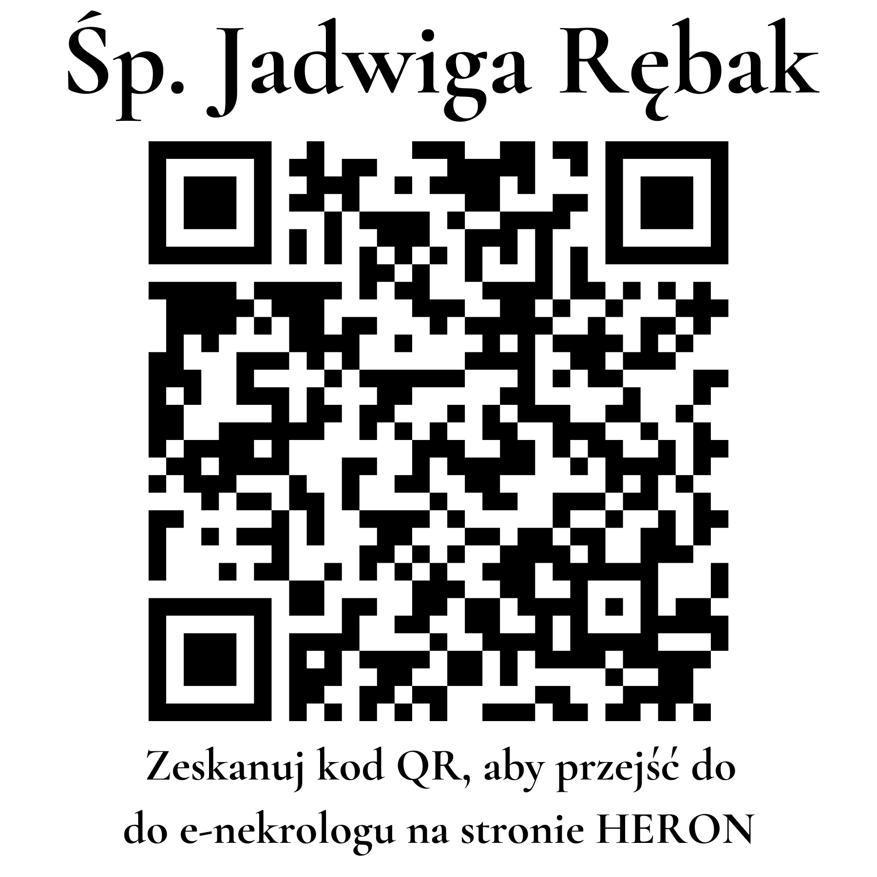 Kod QR do nekrologu Jadwiga Rębak Kod QR do nekrologu Jadwiga Rębak