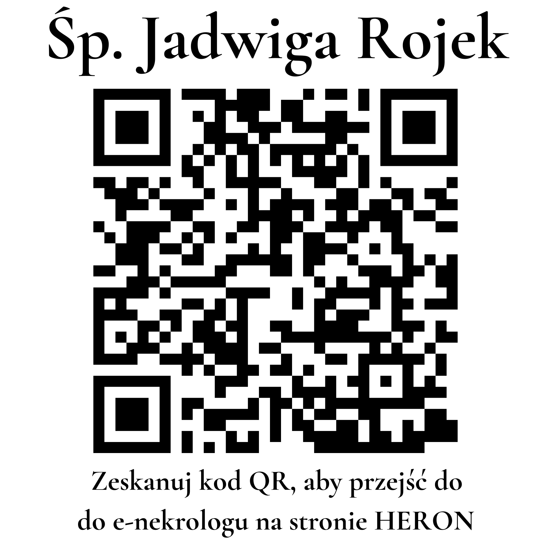 Kod QR do nekrologu Jadwiga Rojek