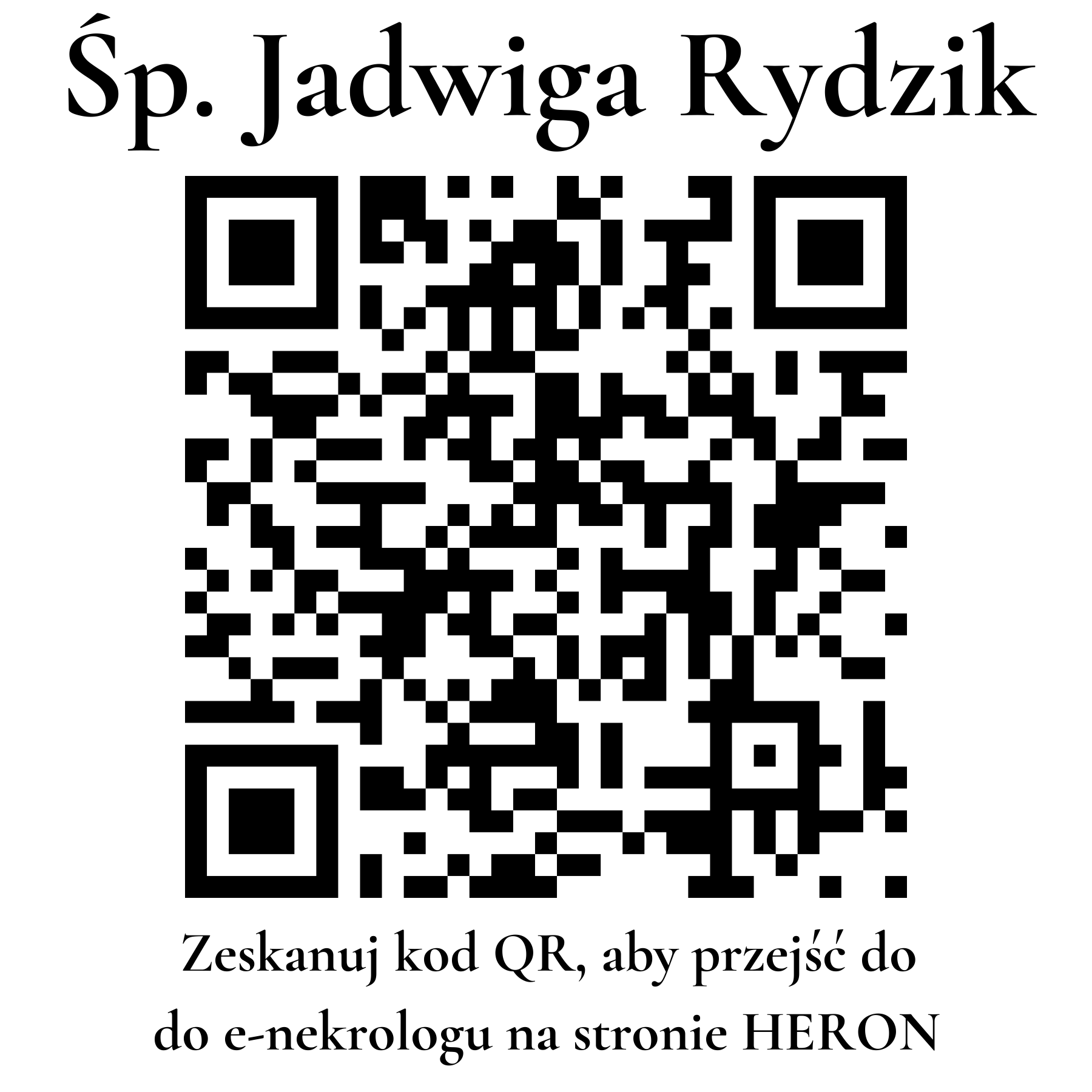Kod QR do nekrologu Jadwiga Rydzik
