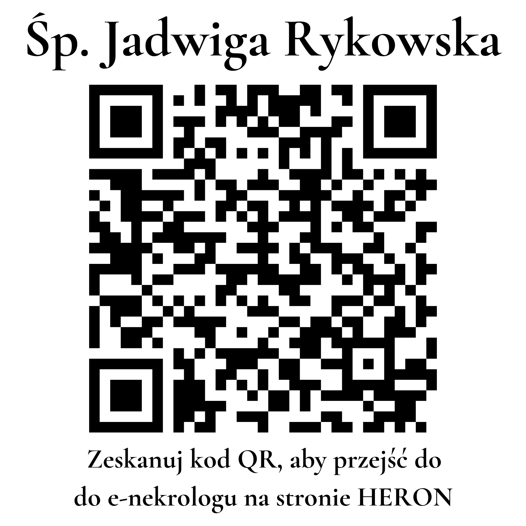 Kod QR do nekrologu Jadwiga Rykowska Kod QR do nekrologu Jadwiga Rykowska