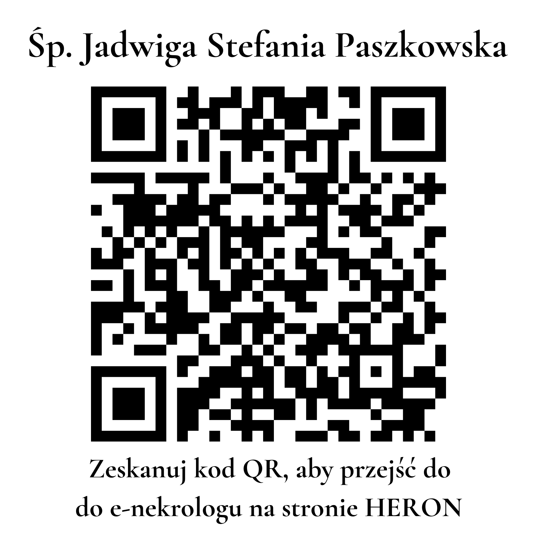 Kod QR do nekrologu Jadwiga Stefania Paszkowska
