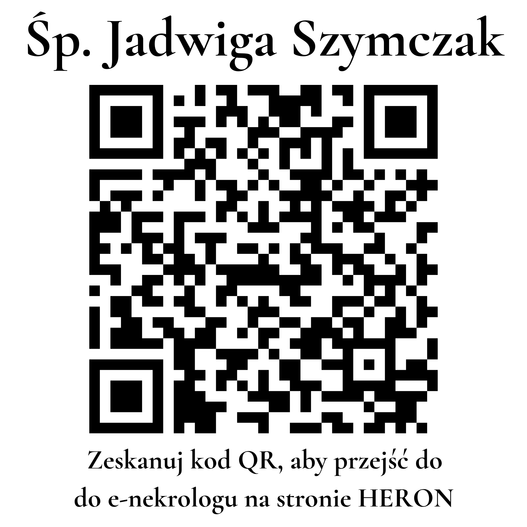 Kod QR do nekrologu Jadwiga Szymczak
