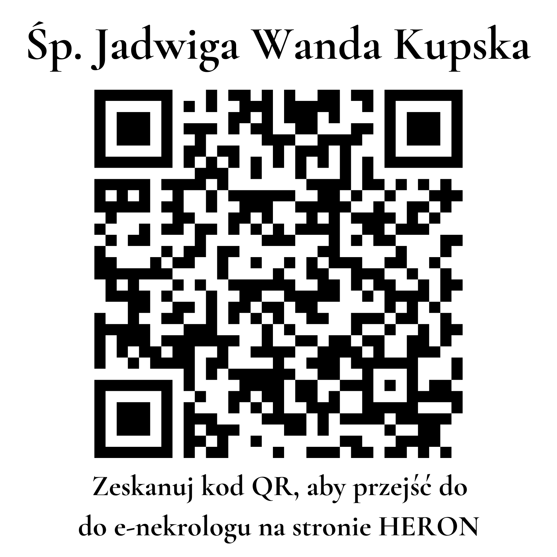 Kod QR do nekrologu Jadwiga Wanda Kupska Kod QR do nekrologu Jadwiga Wanda Kupska