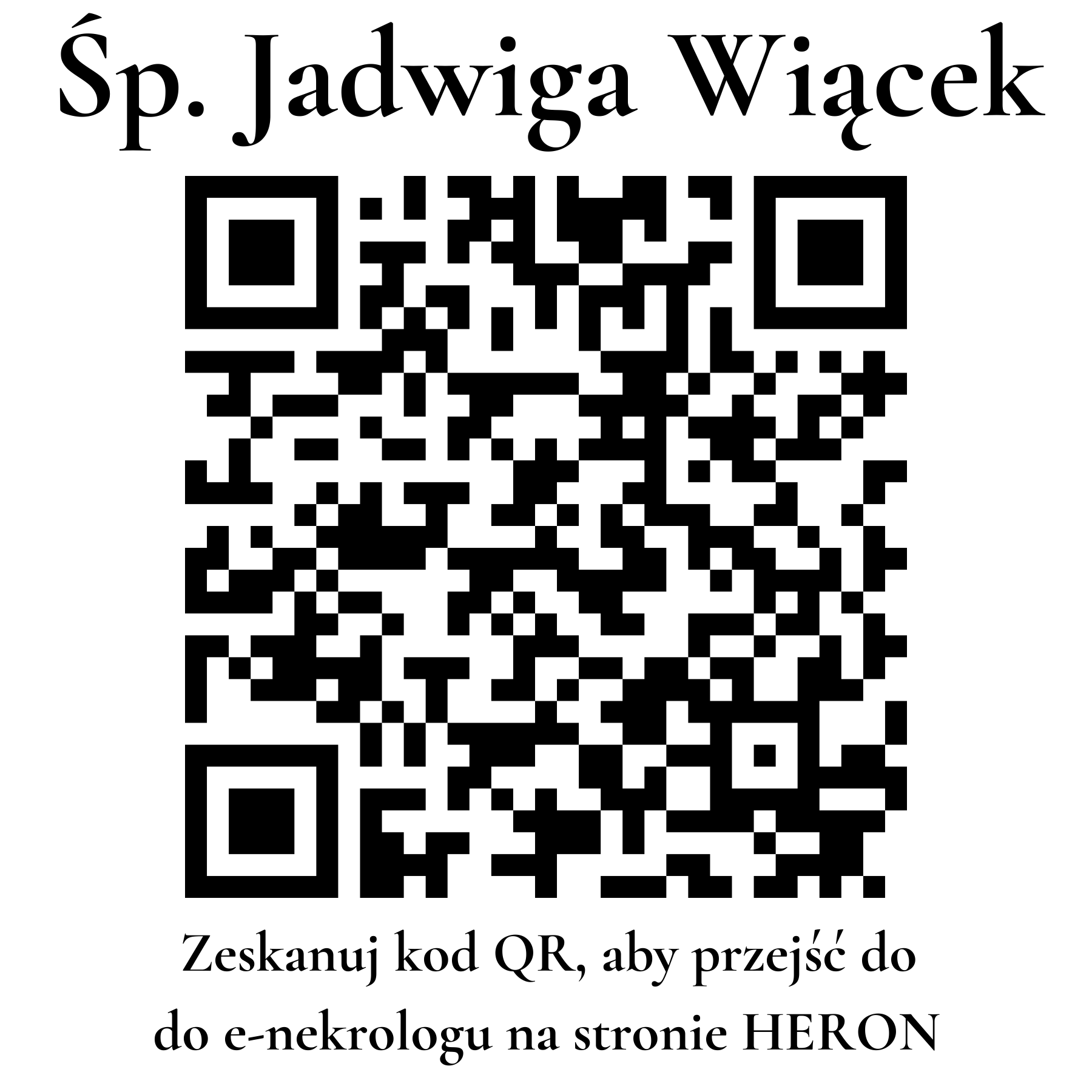 Kod QR do nekrologu Jadwiga Wiącek