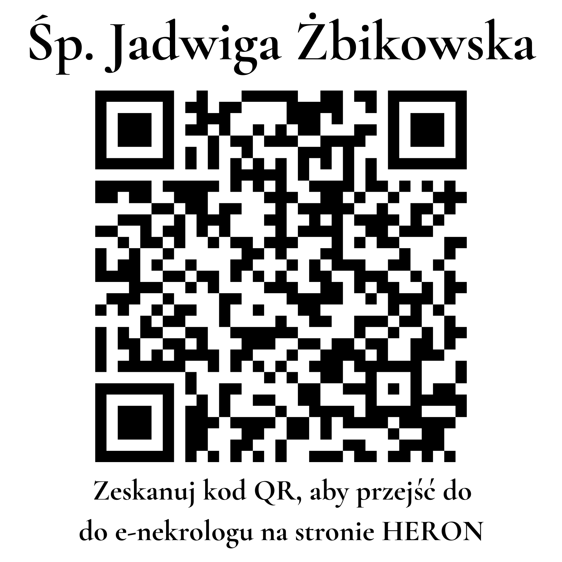 Kod QR do nekrologu Jadwiga Żbikowska