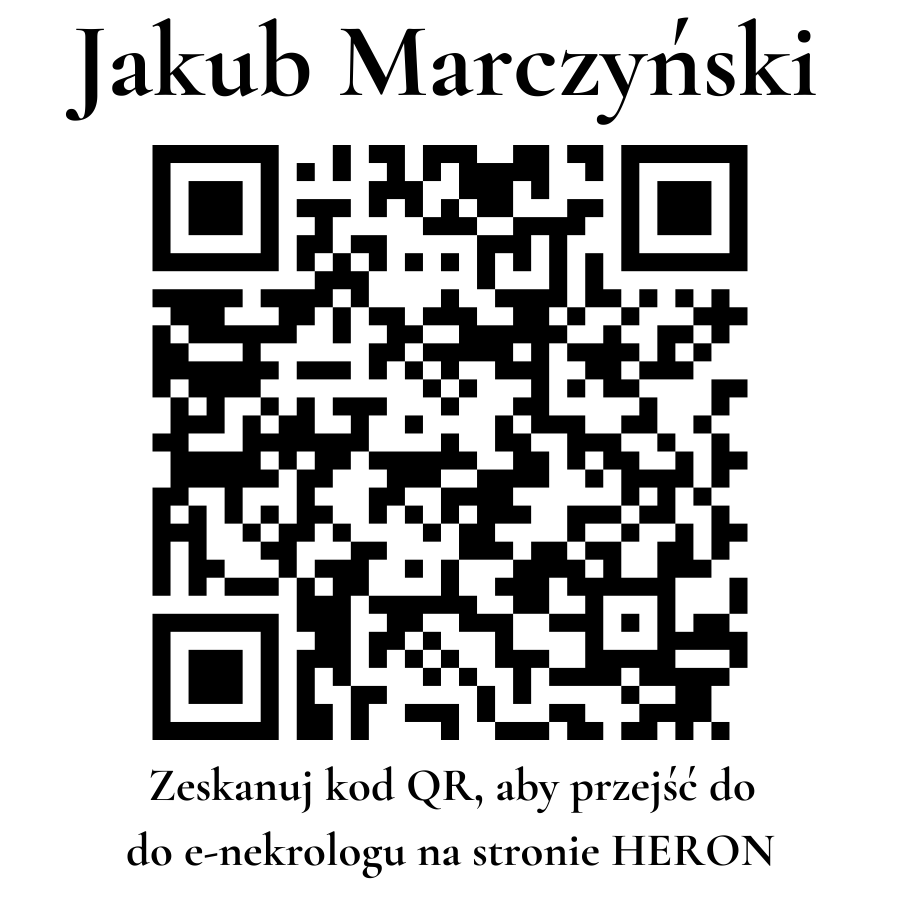 Kod QR do nekrologu Jakub Marczyński