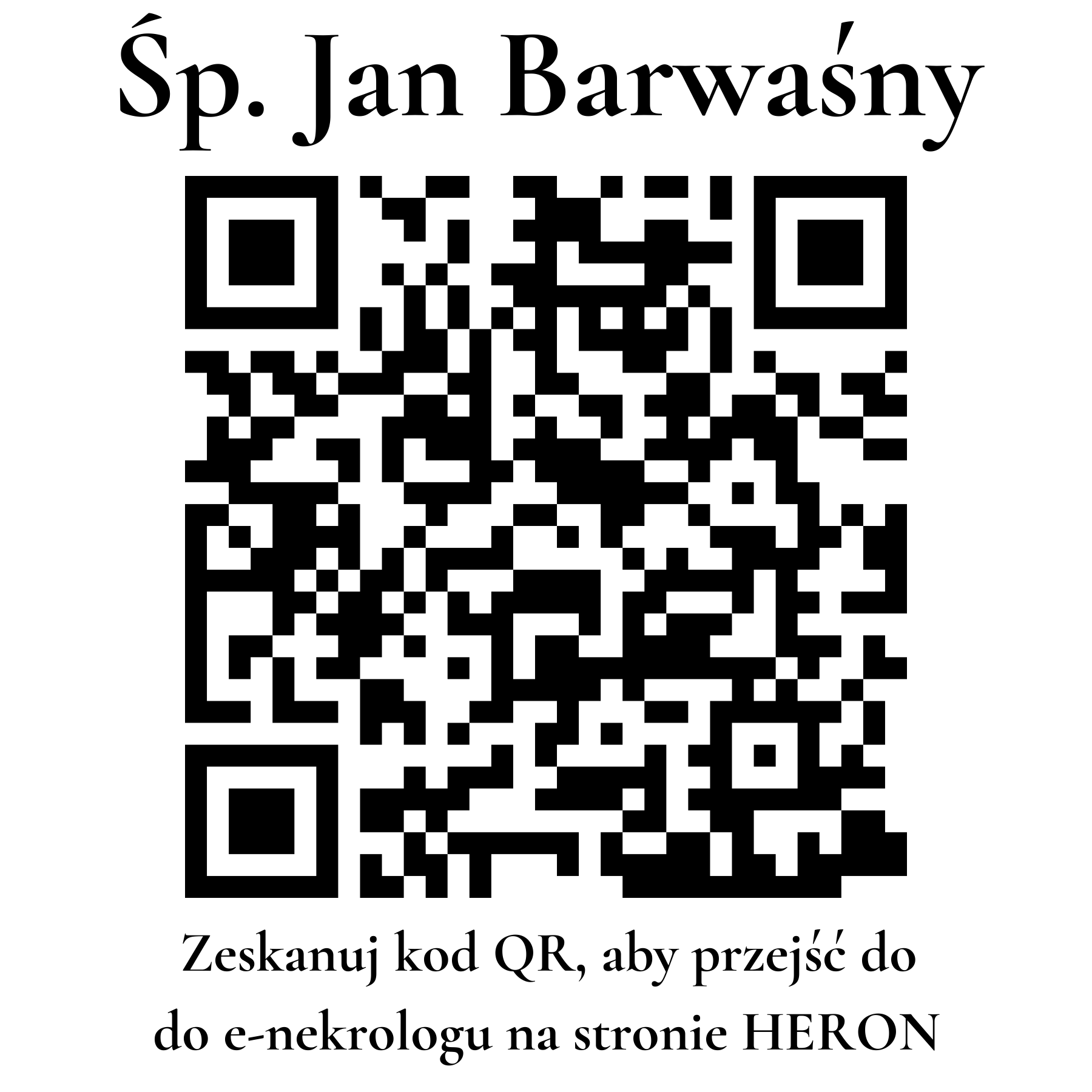Kod QR do nekrologu Jan Barwaśny