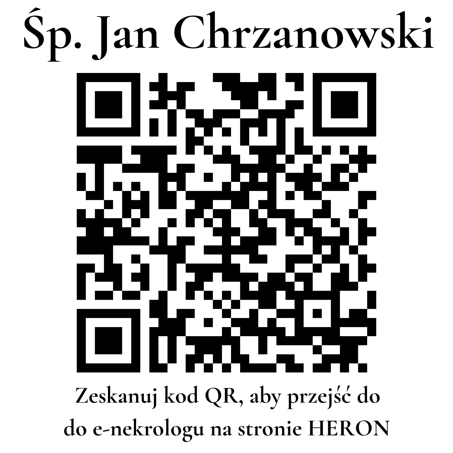 Kod QR do nekrologu Jan Chrzanowski