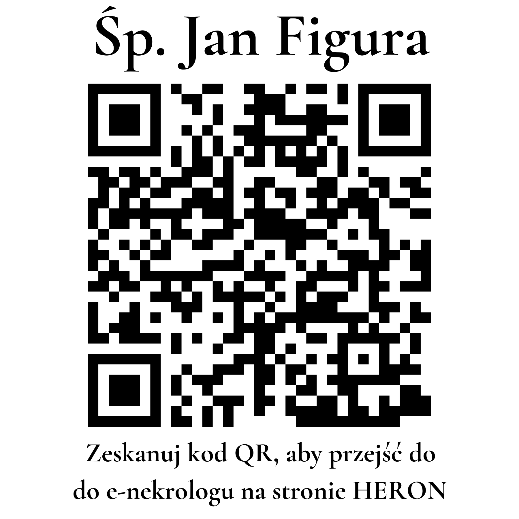 Kod QR do nekrologu Jan Figura Kod QR do nekrologu Jan Figura