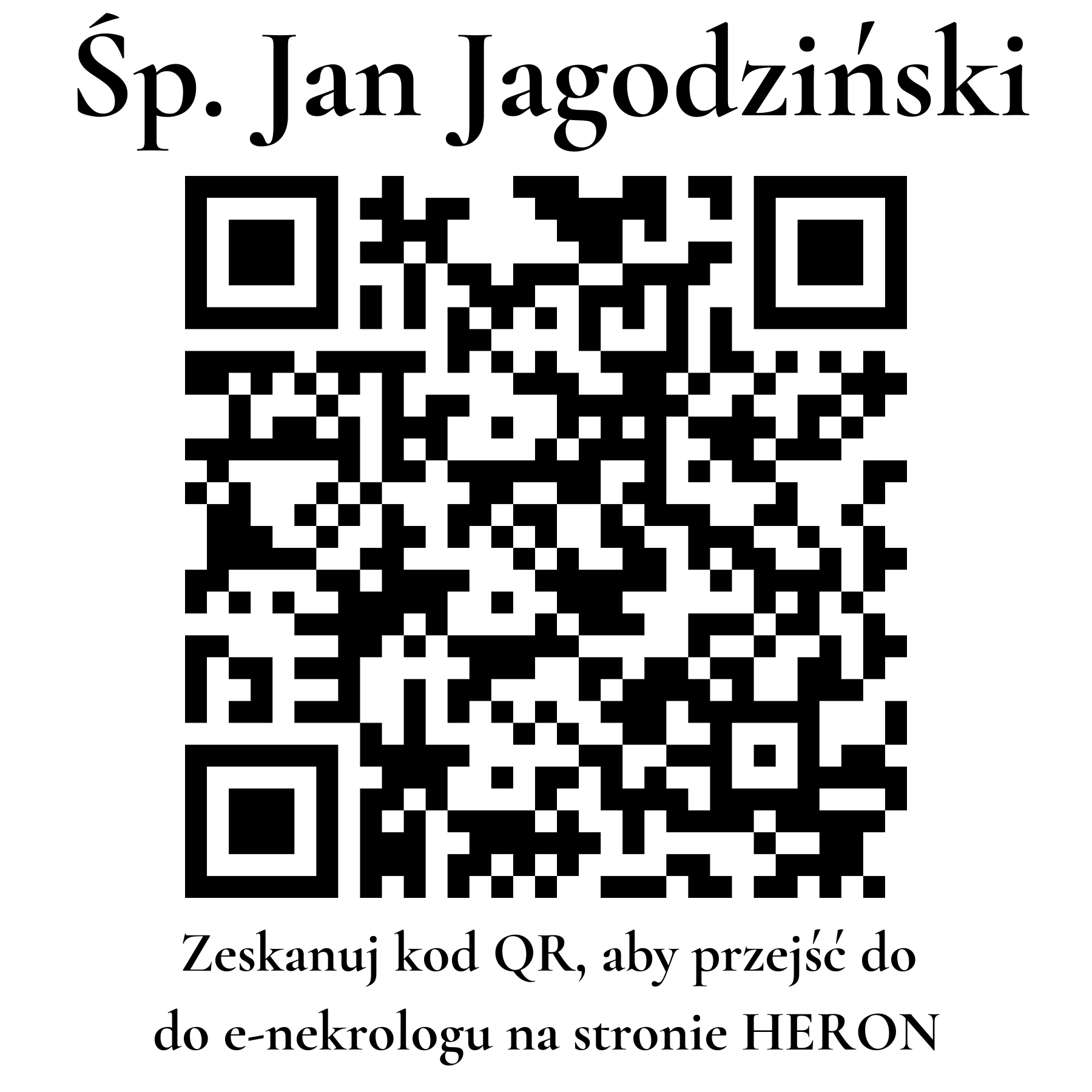 Kod QR do nekrologu Jan Jagodziński