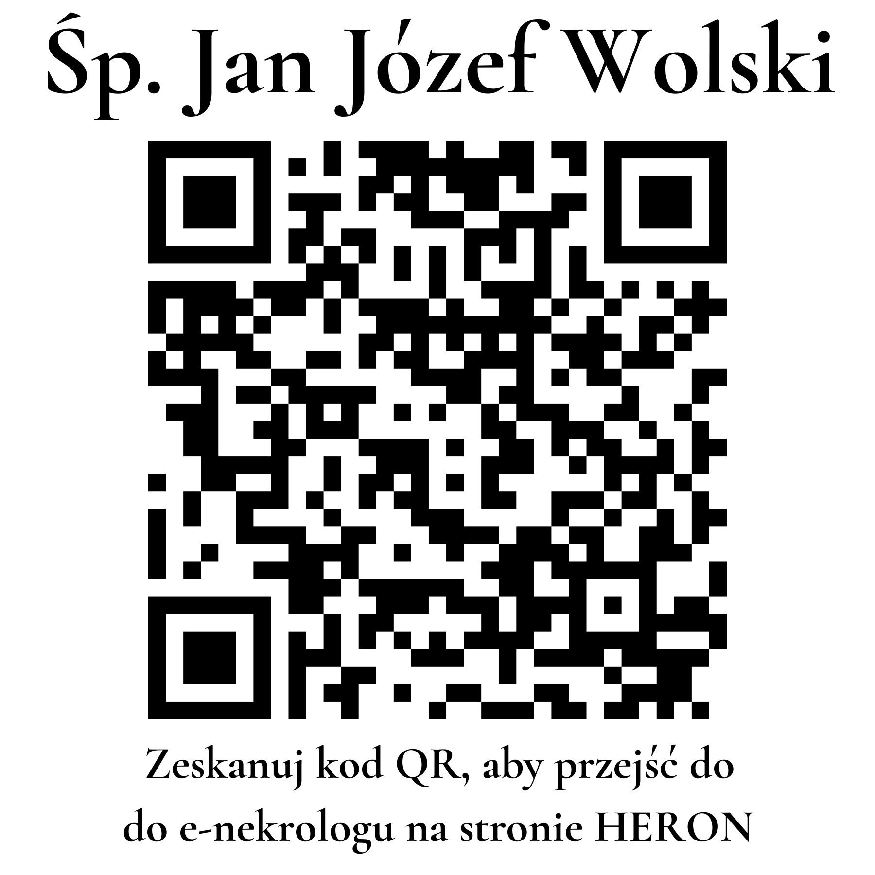 Kod QR do nekrologu Jan Józef Wolski Kod QR do nekrologu Jan Józef Wolski