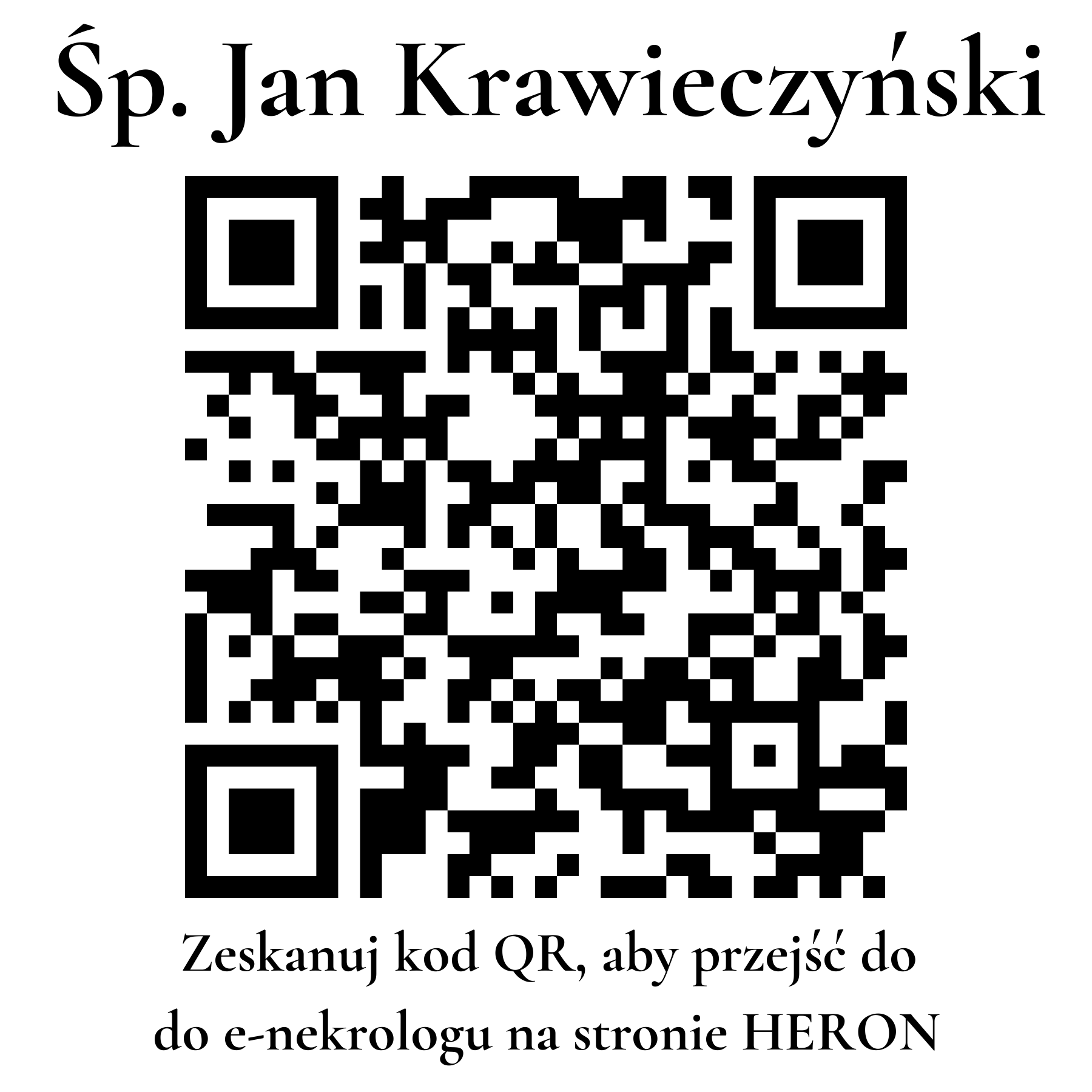Kod QR do nekrologu Jan Krawieczyński