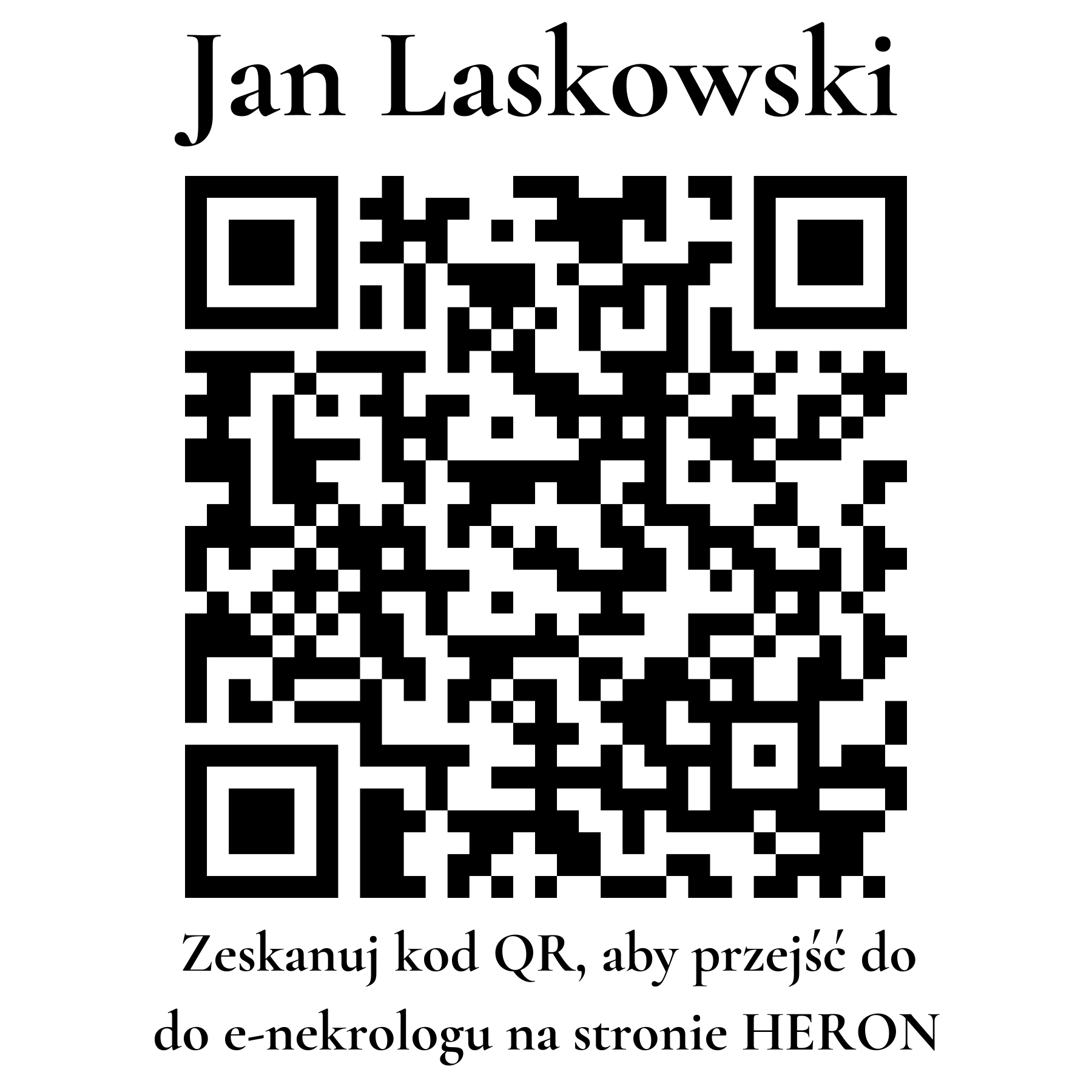 Kod QR do nekrologu Jan Laskowski