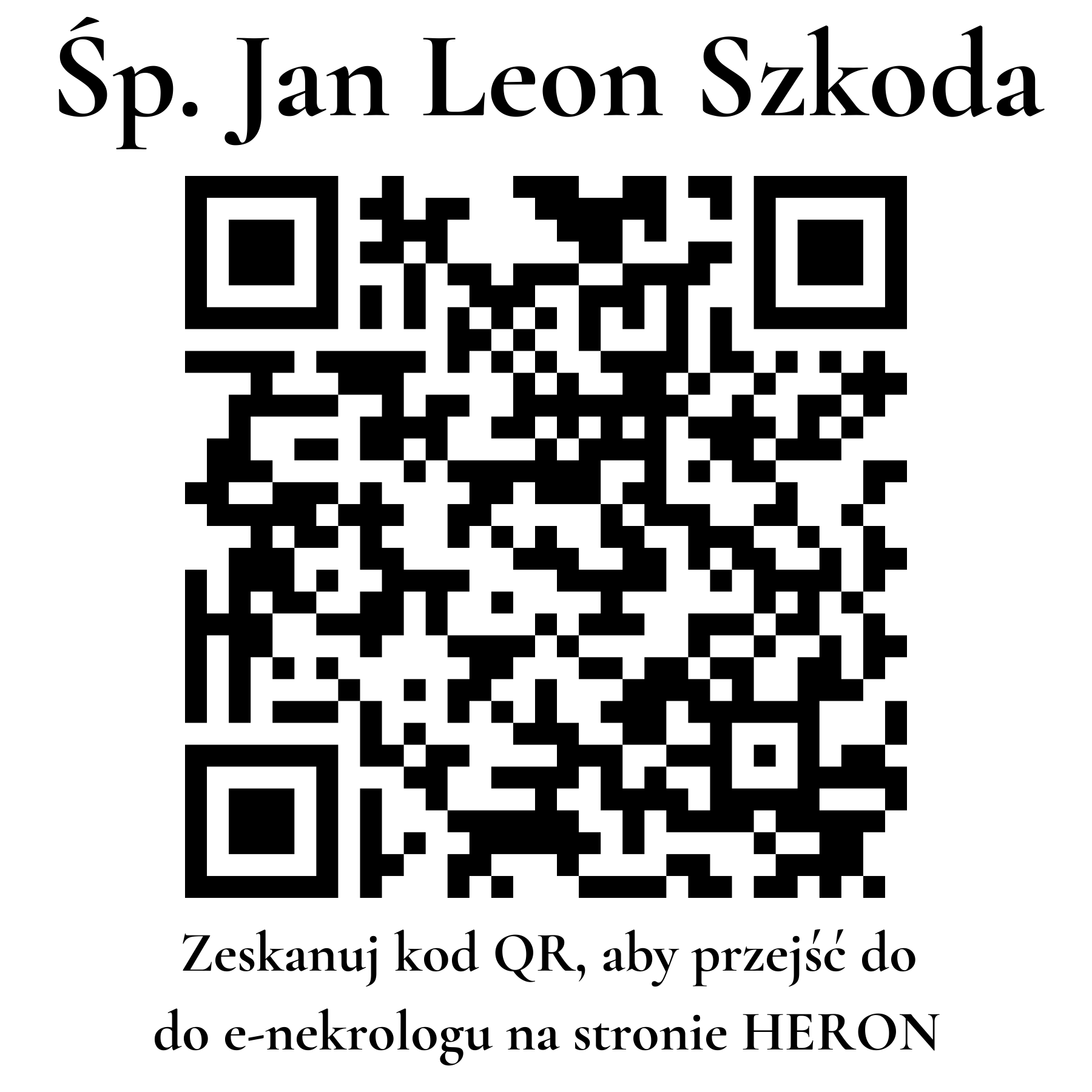 Kod QR do nekrologu Jan Leon Szkoda Kod QR do nekrologu Jan Leon Szkoda