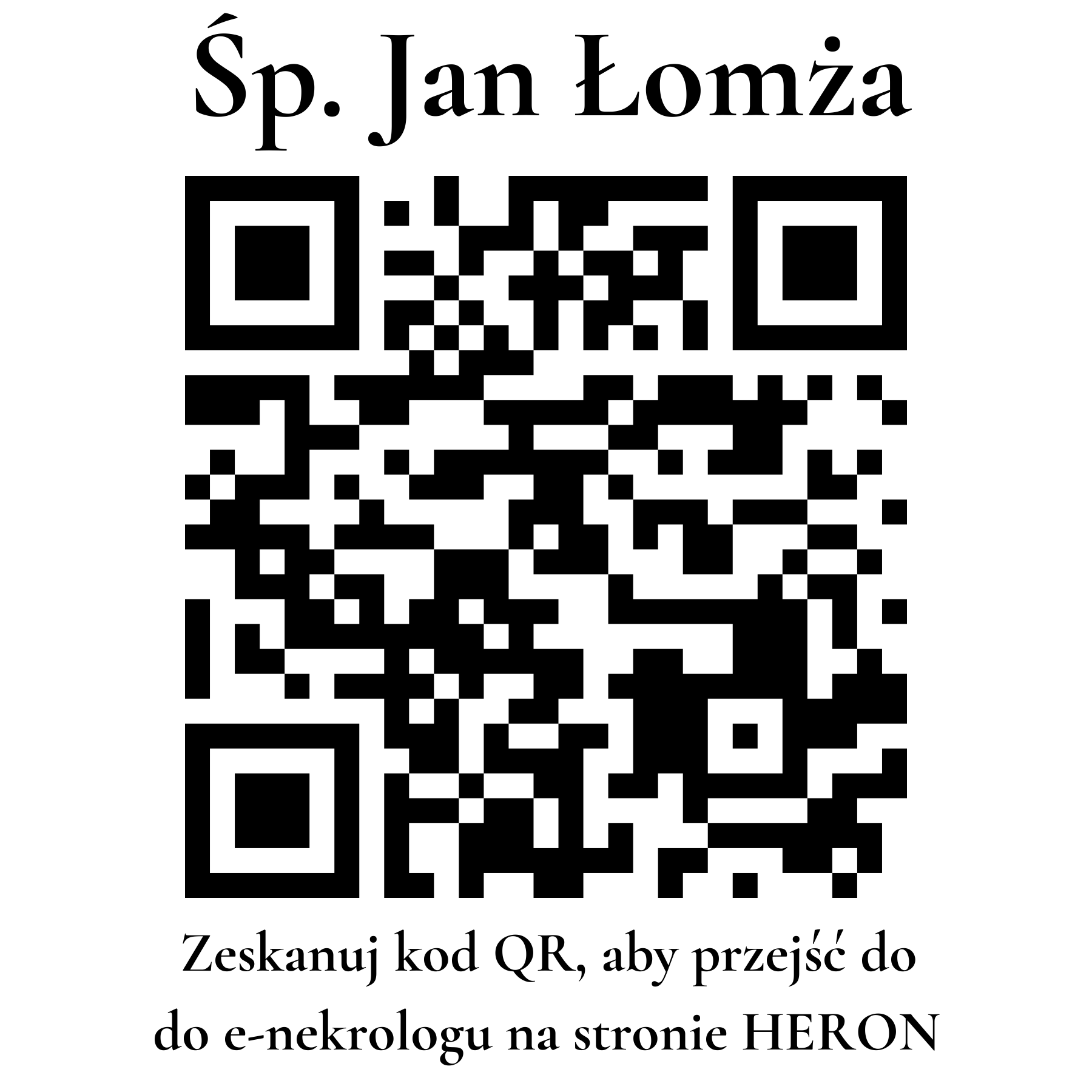 Kod QR do nekrologu Jan Łomża Kod QR do nekrologu Jan Łomża