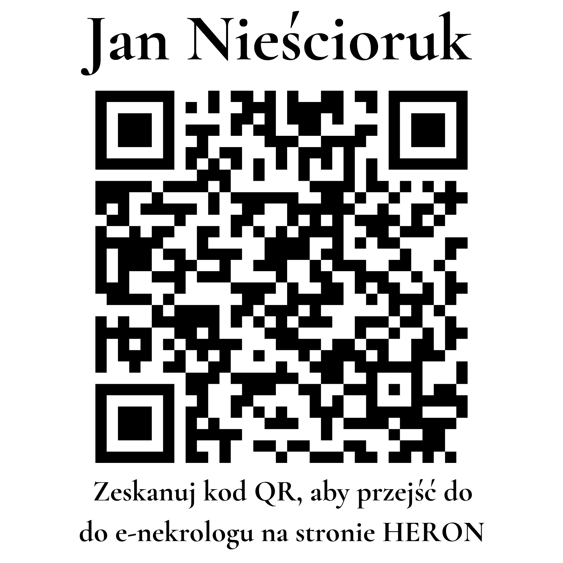 Kod QR do nekrologu Jan Nieścioruk
