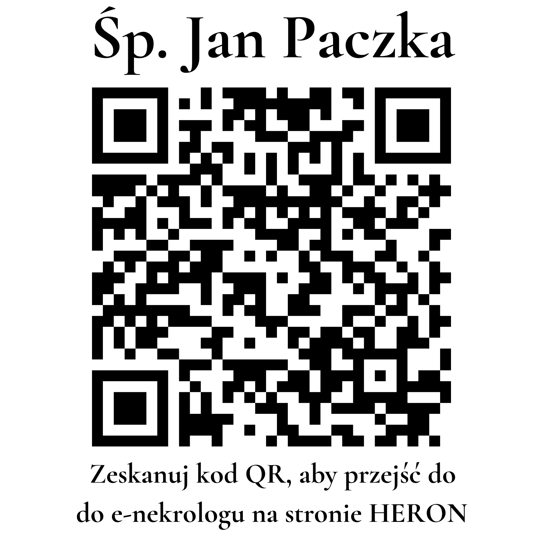 Kod QR do nekrologu Jan Paczka