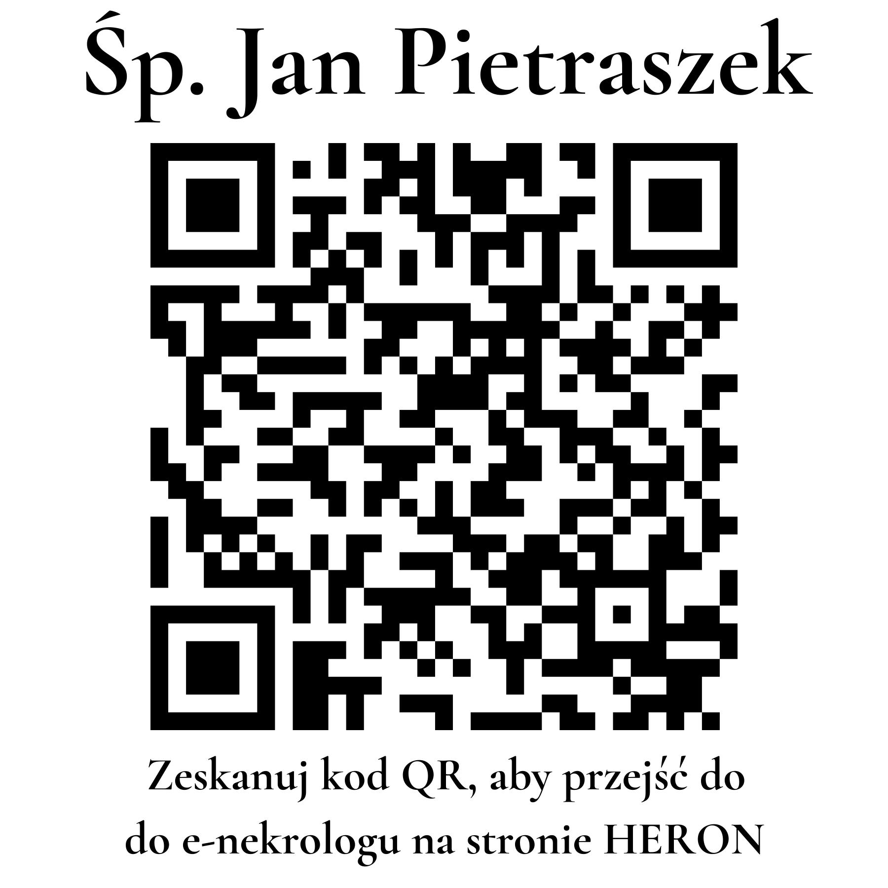 Kod QR do nekrologu Jan Pietraszek
