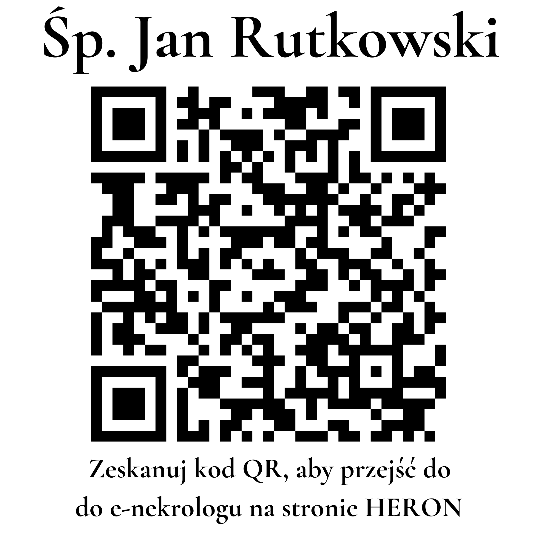 Kod QR do nekrologu Jan Rutkowski