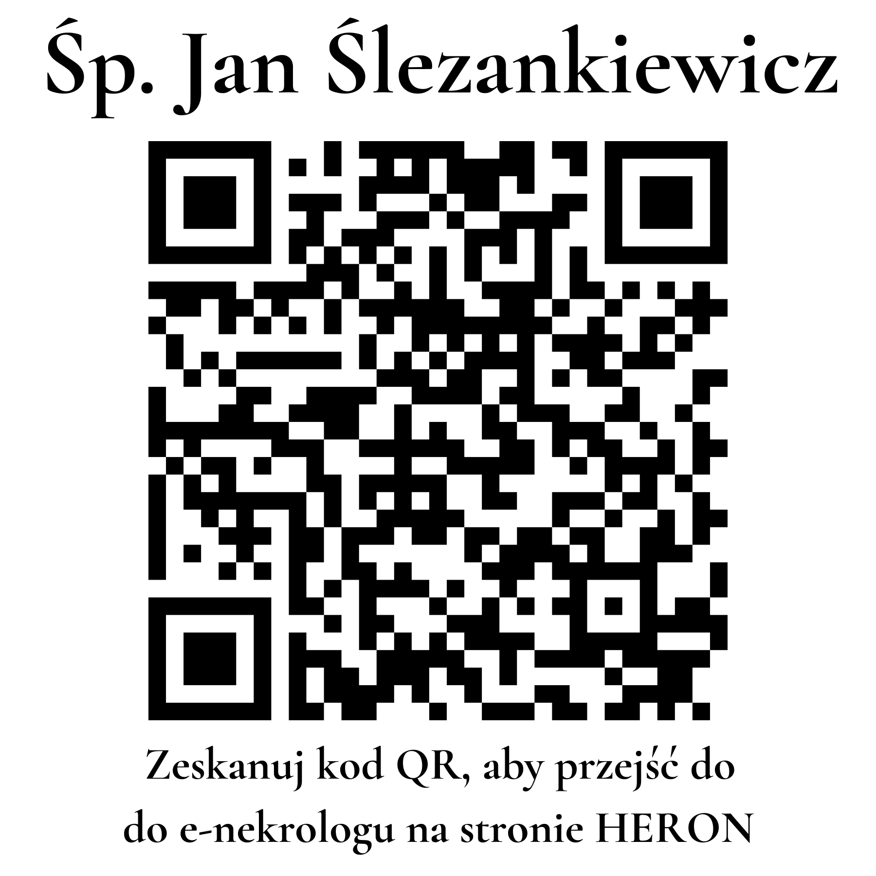 Kod QR do nekrologu Jan Ślezankiewicz