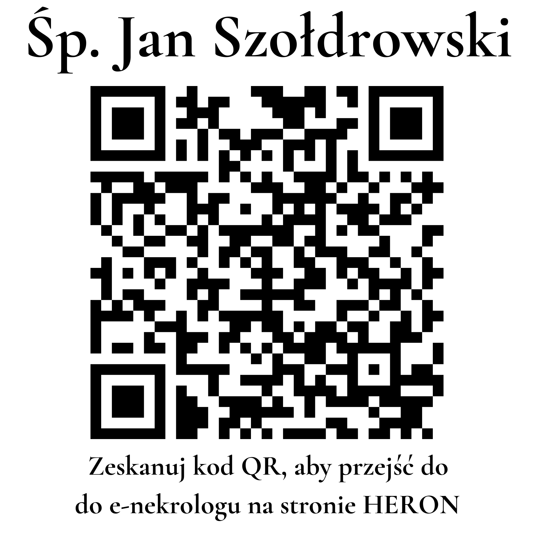 Kod QR do nekrologu Jan Szołdrowski