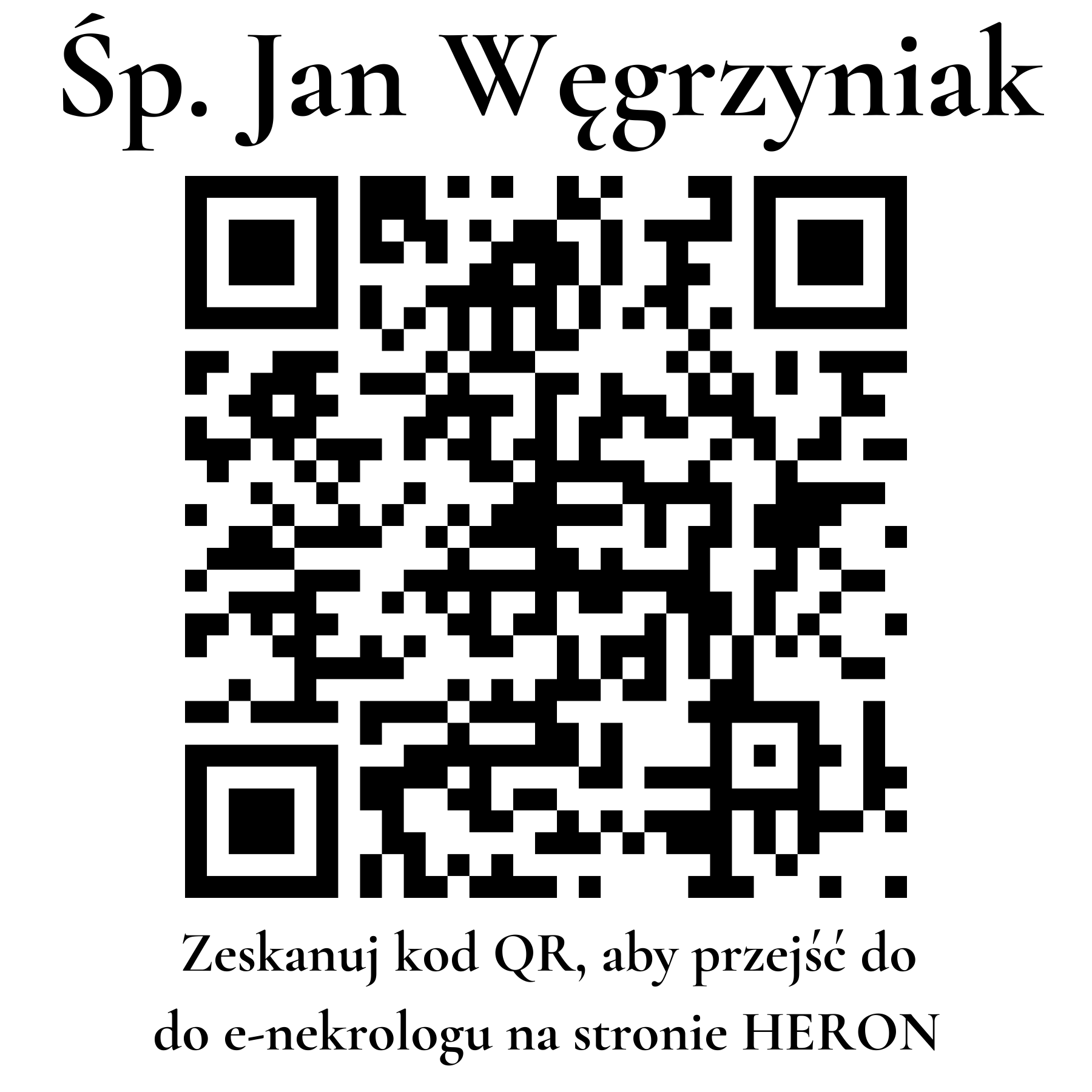 Kod QR do nekrologu Jan Węgrzyniak