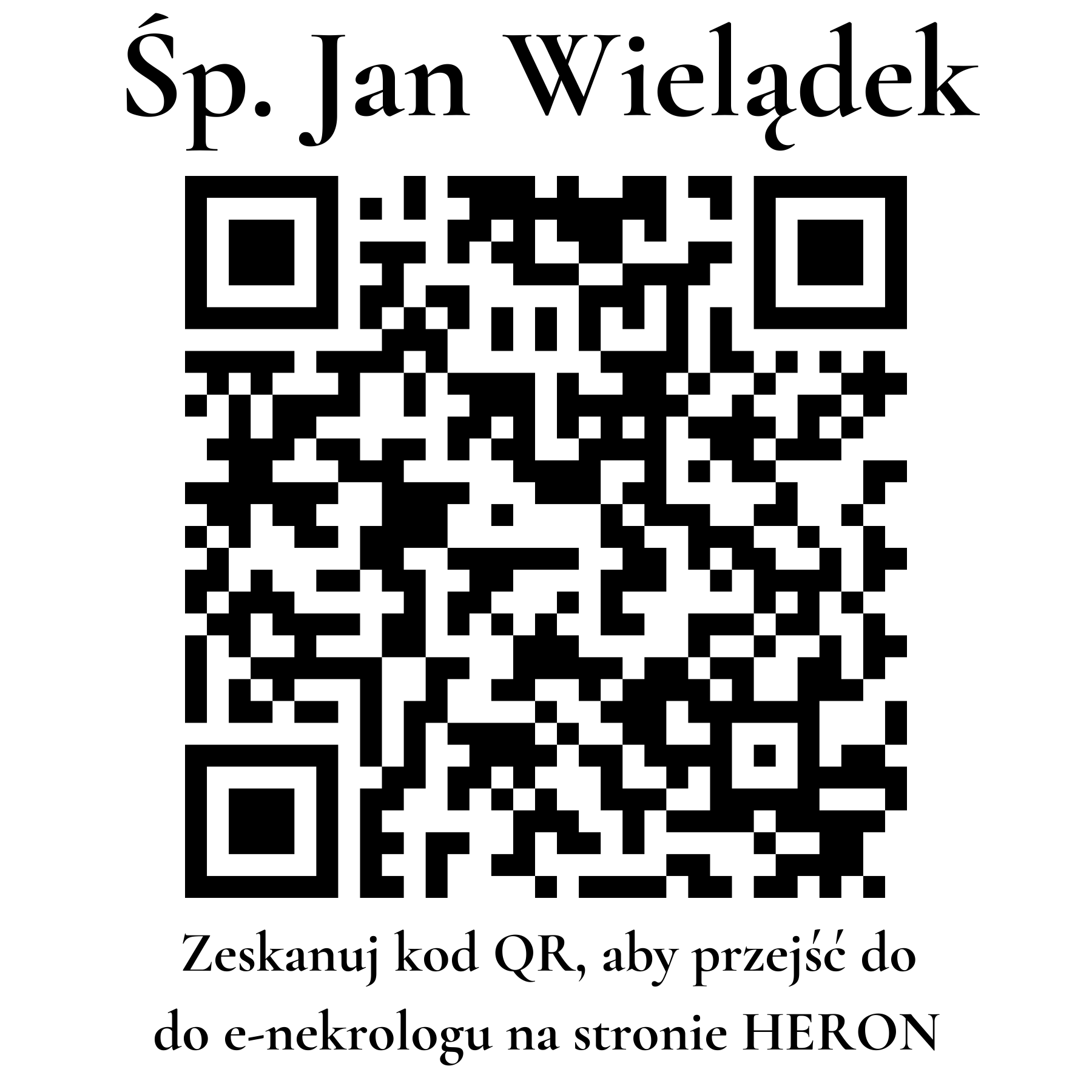 Kod QR do nekrologu Jan Wielądek Kod QR do nekrologu Jan Wielądek