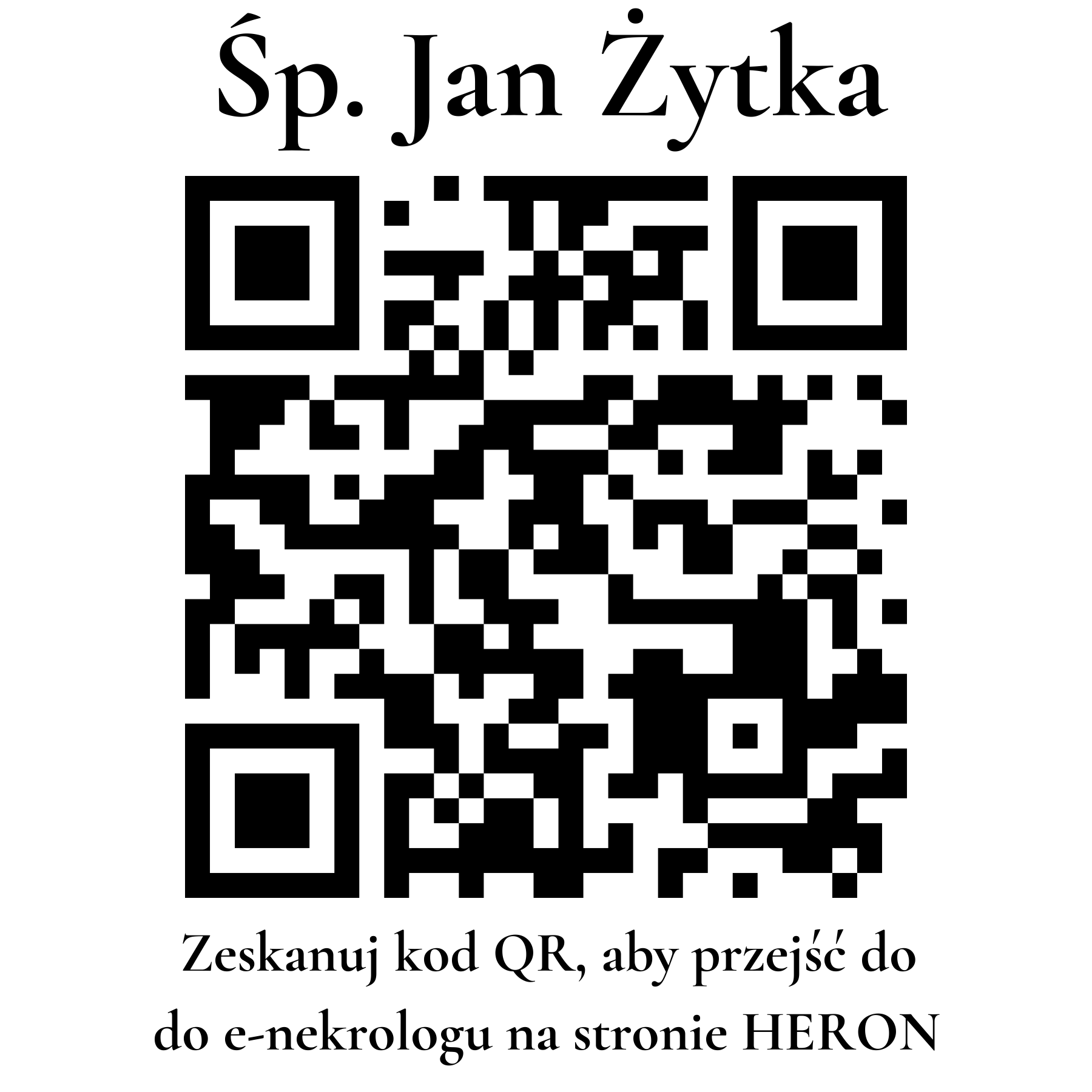 Kod QR do nekrologu Jan Żytka