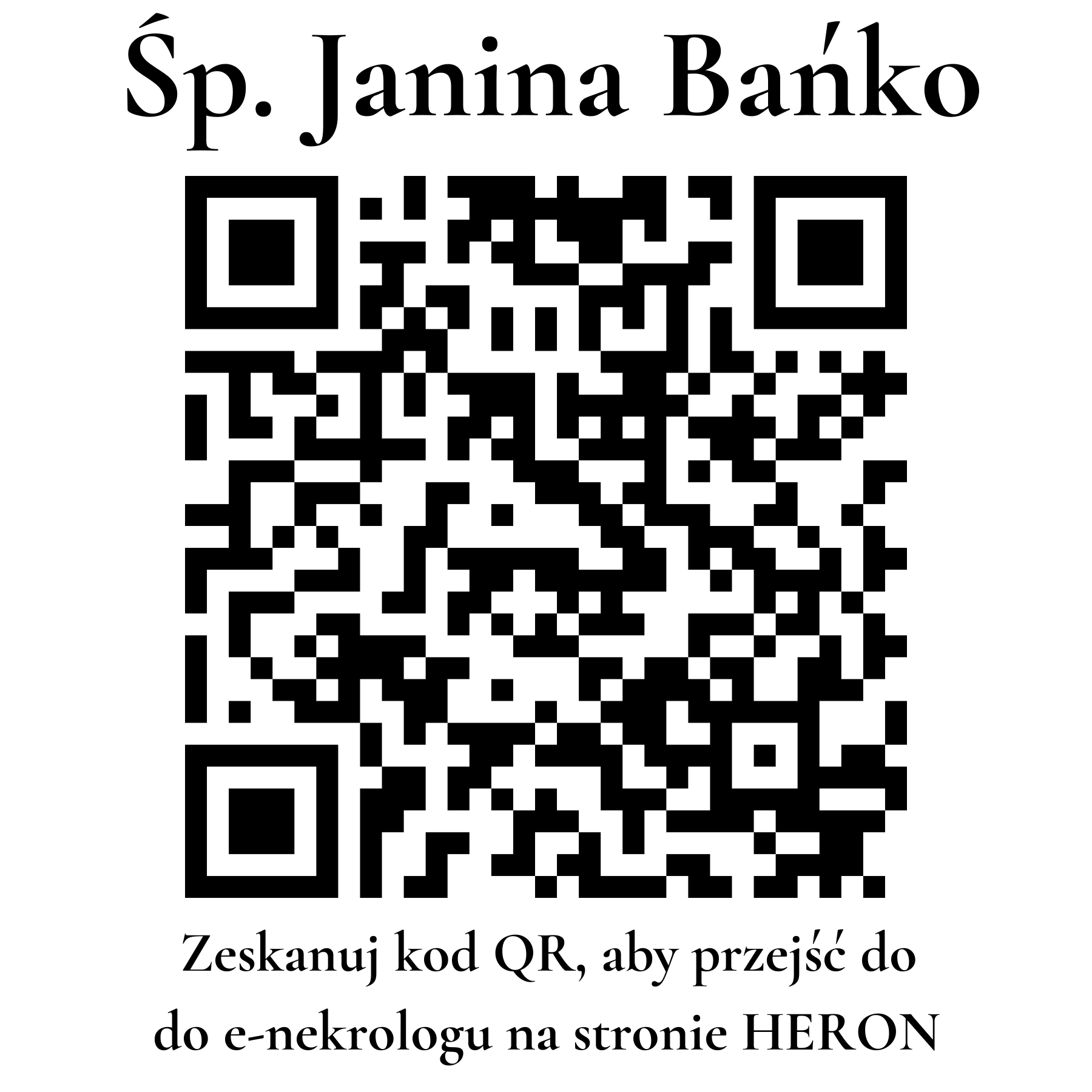 Kod QR do nekrologu Janina Bańko