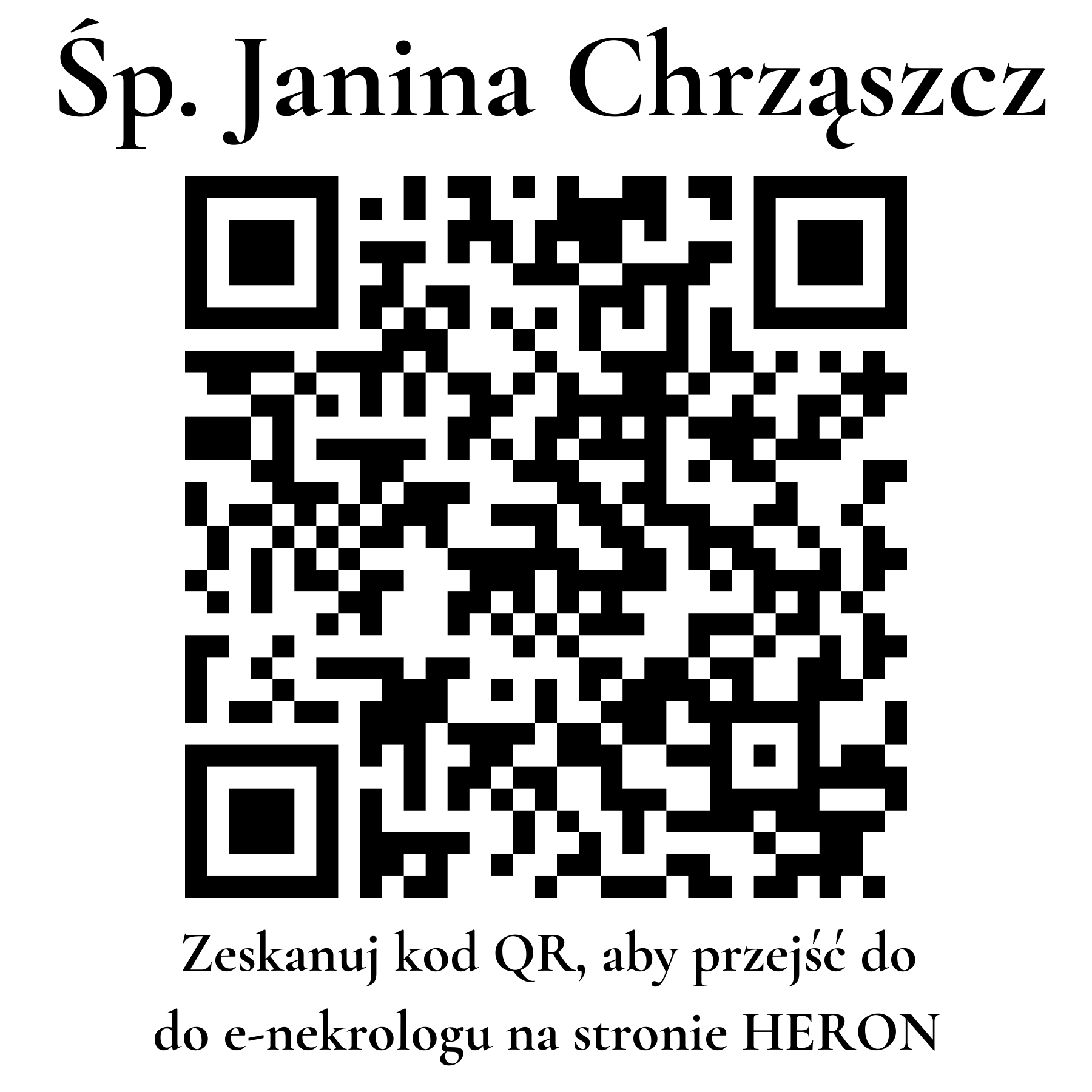 Kod QR do nekrologu Janina Chrząszcz
