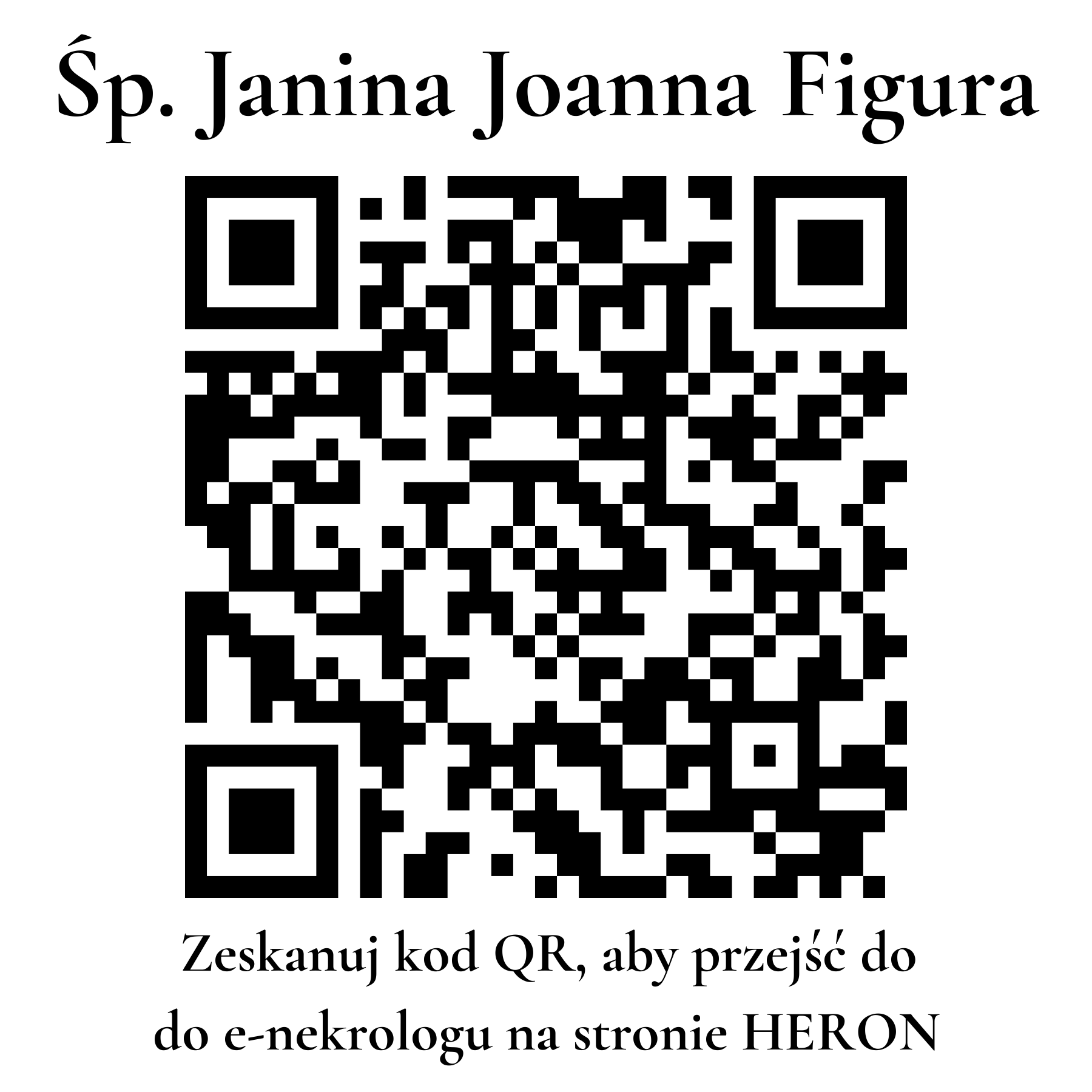 Kod QR do nekrologu Janina Joanna Figura Kod QR do nekrologu Janina Joanna Figura