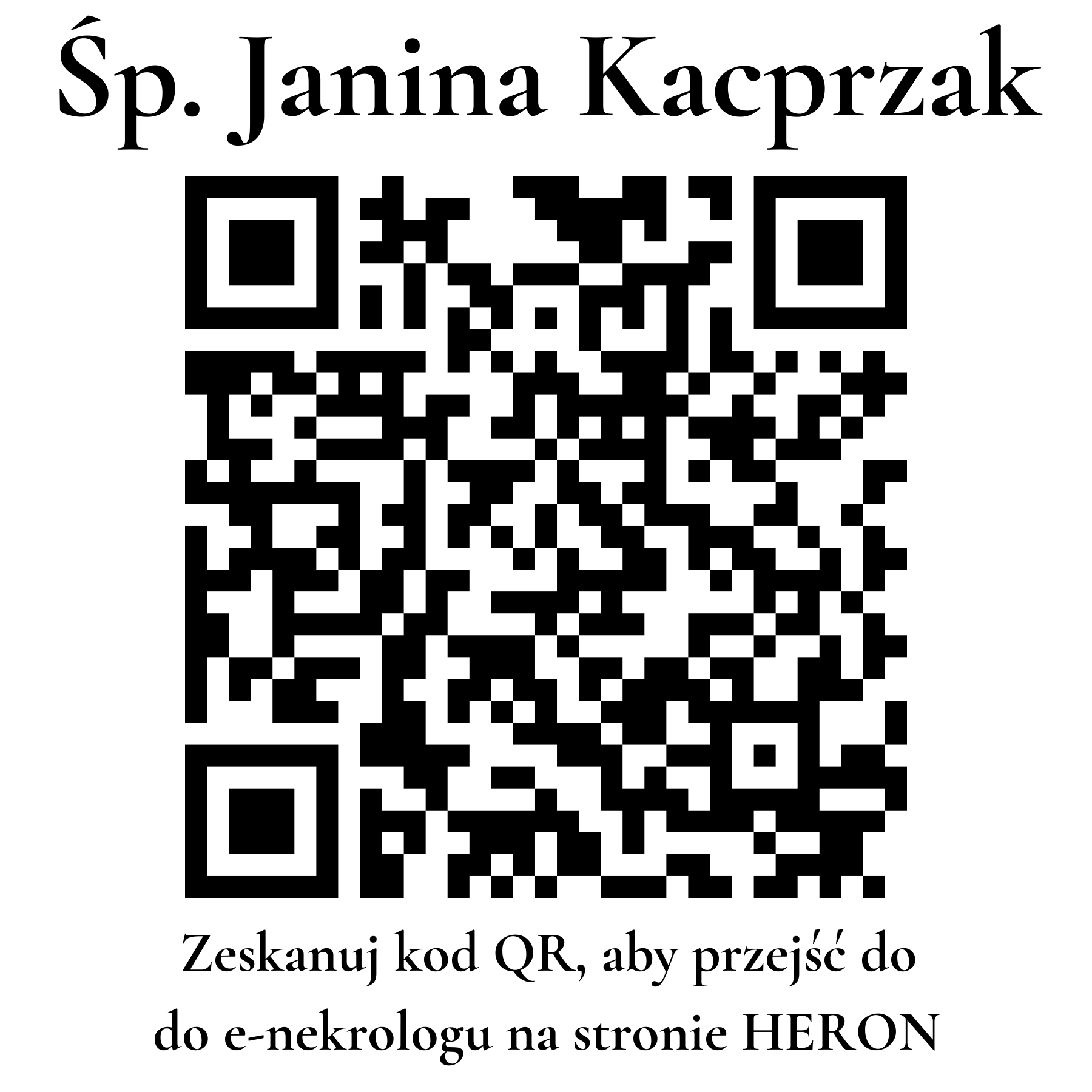 Kod QR do nekrologu Janina Kacprzak