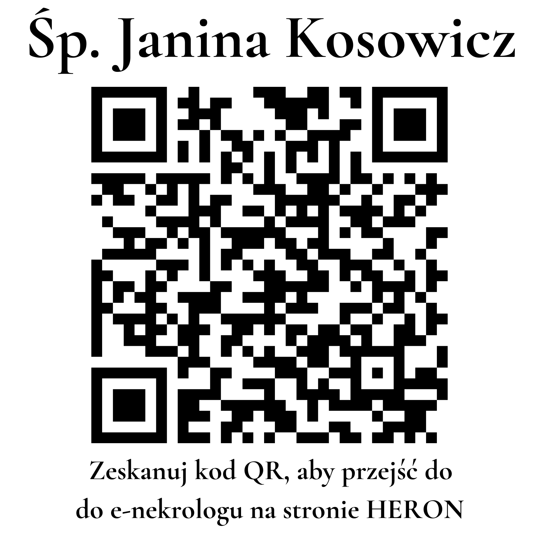 Kod QR do nekrologu Janina Kosowicz