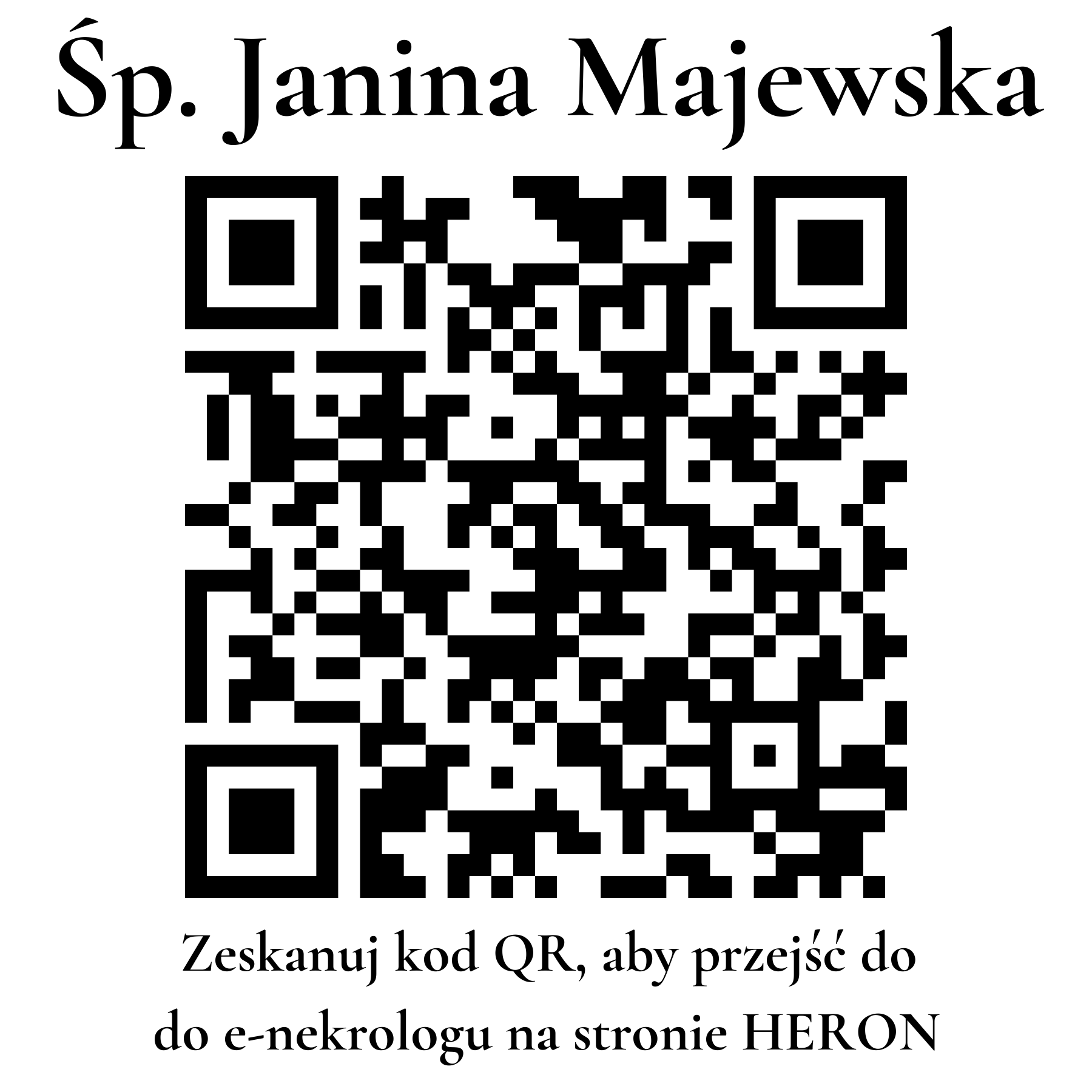 Kod QR do nekrologu Janina Majewska Kod QR do nekrologu Janina Majewska