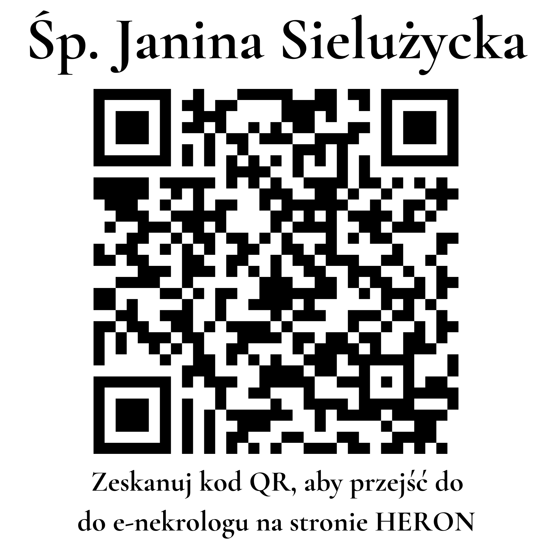 Kod QR do nekrologu Janina Sielużycka