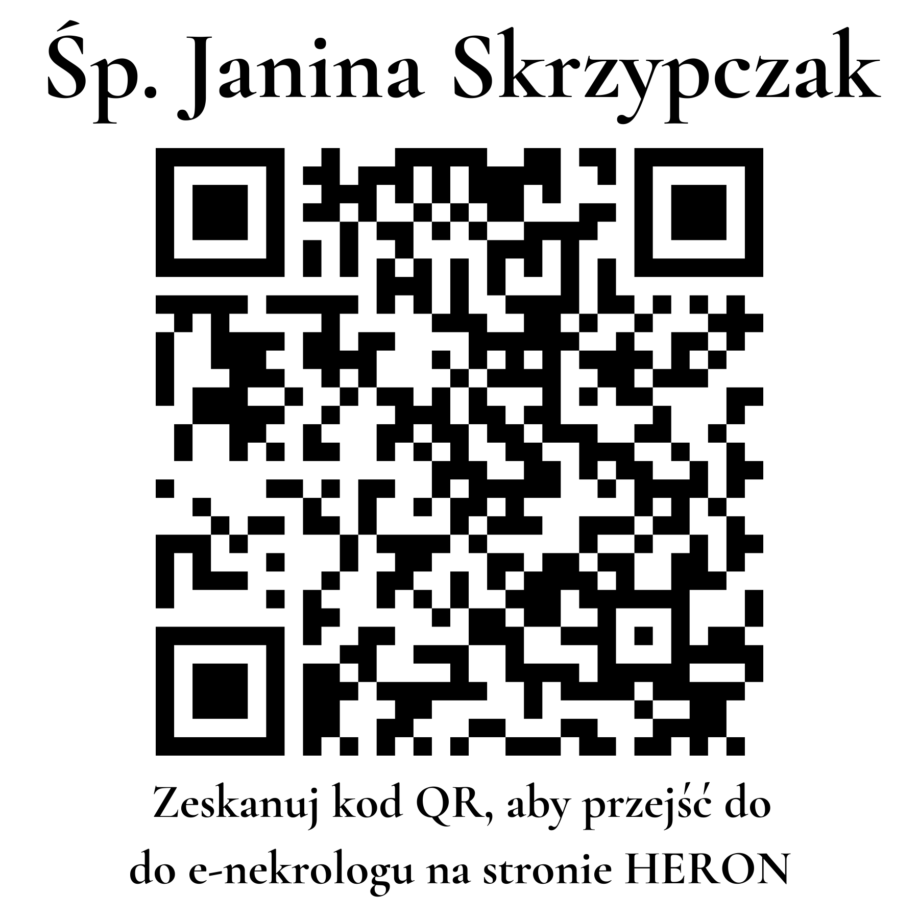 Kod QR do nekrologu Janina Skrzypczak