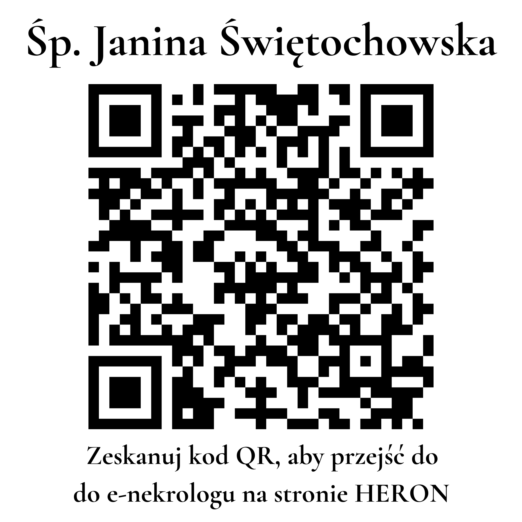 Kod QR do nekrologu Janina Świętochowska